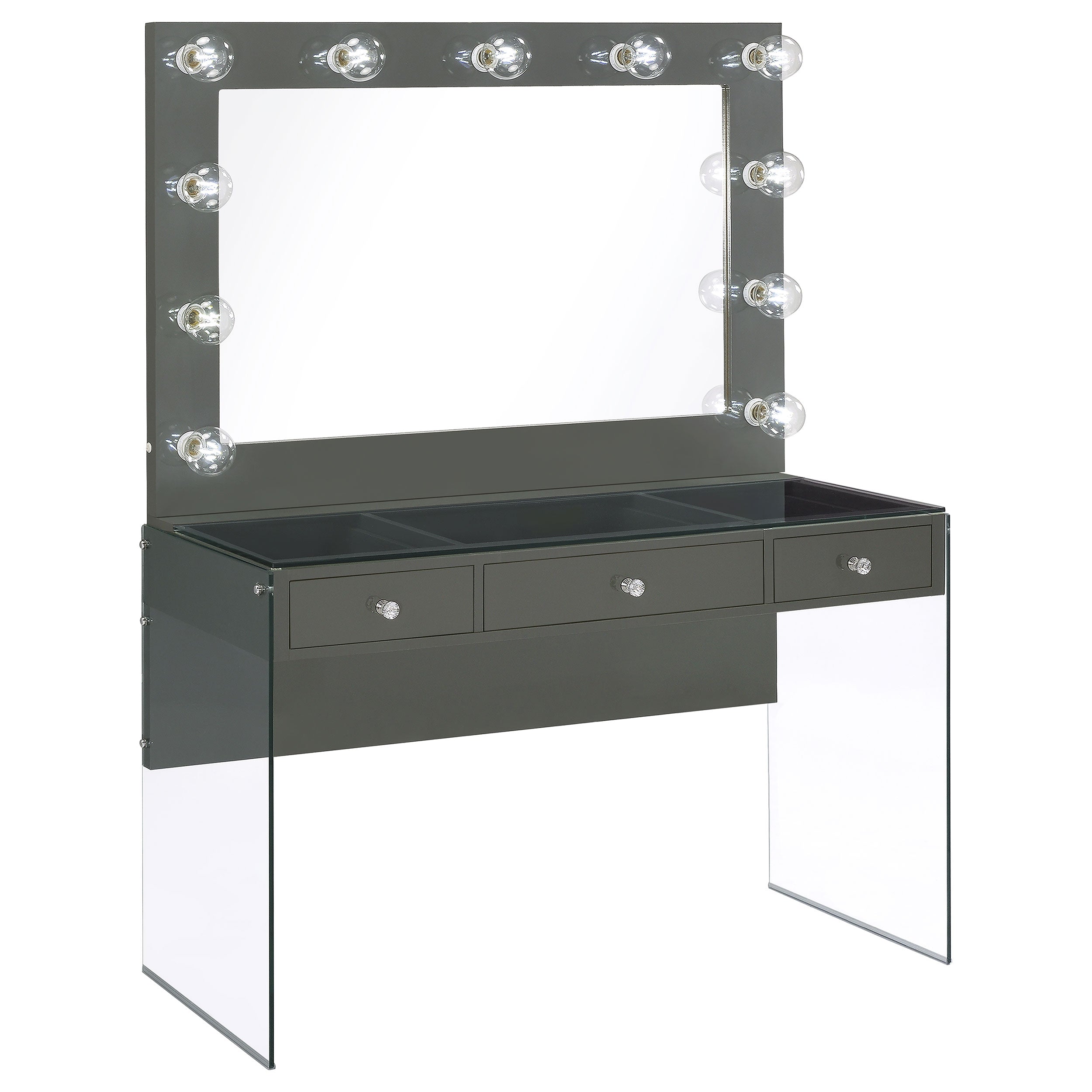 Afshan Makeup Vanity Table with LED Mirror - Ideal Furniture (Fresno,CA)