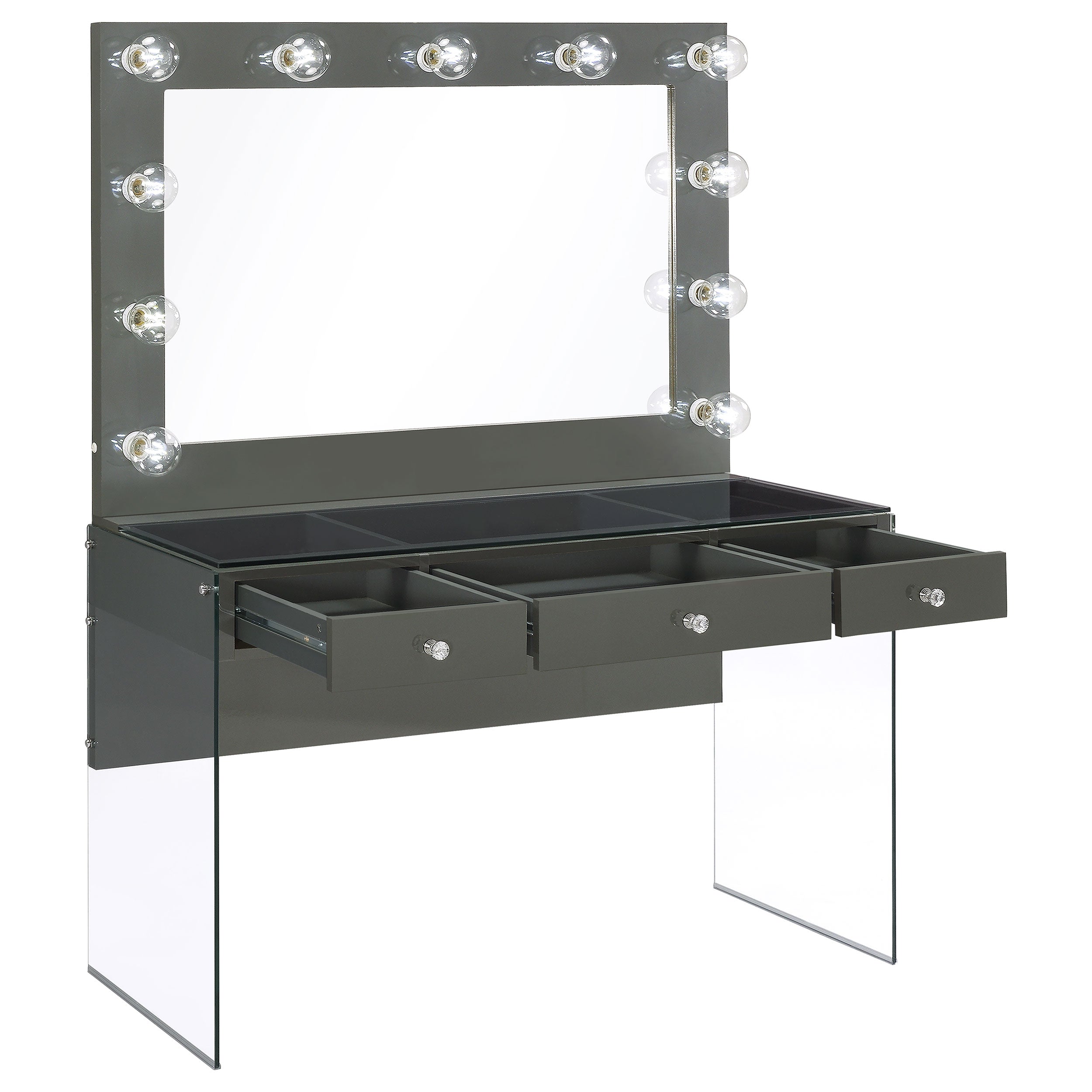 Afshan Makeup Vanity Table with LED Mirror - Ideal Furniture (Fresno,CA)