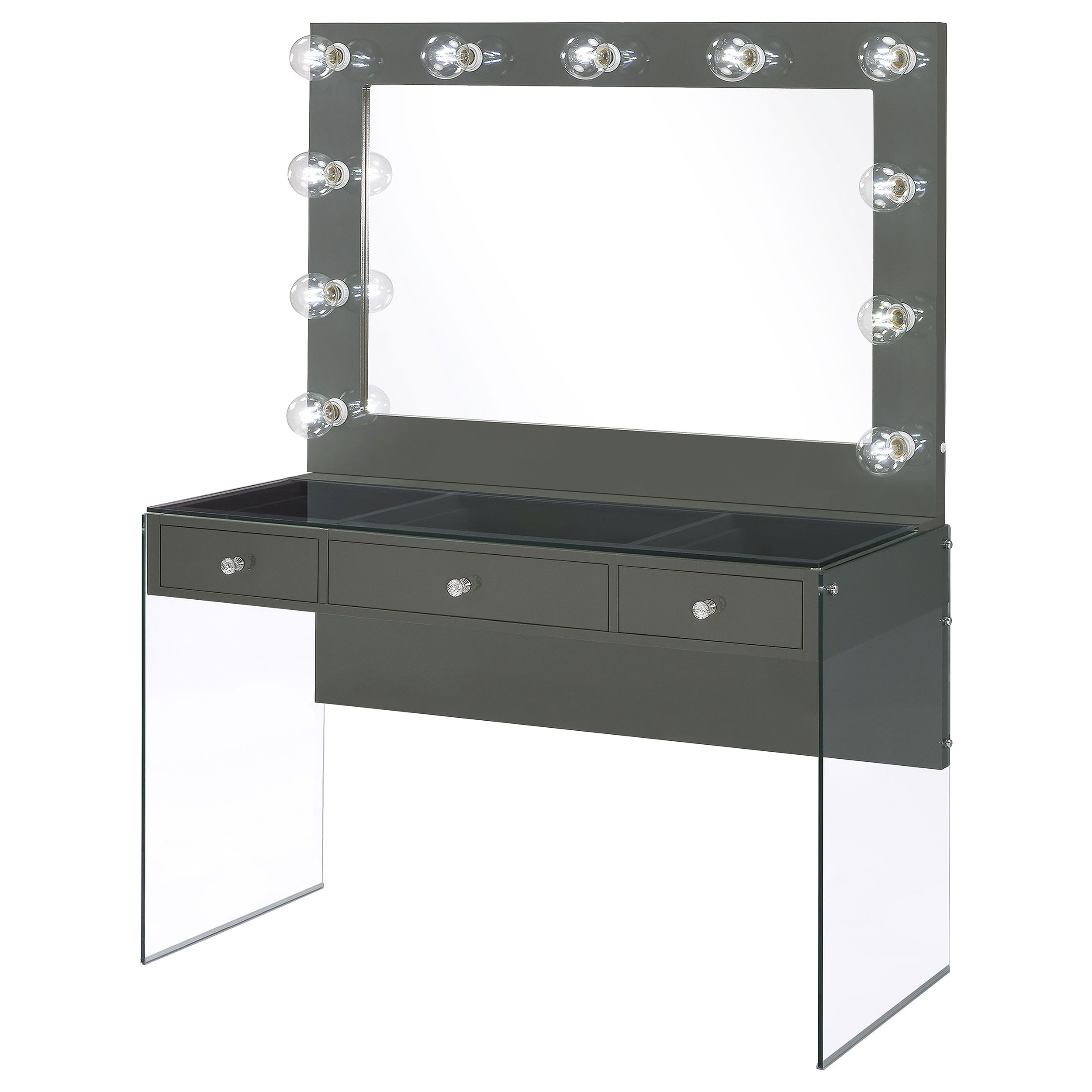 Afshan Makeup Vanity Table with LED Mirror - Ideal Furniture (Fresno,CA)