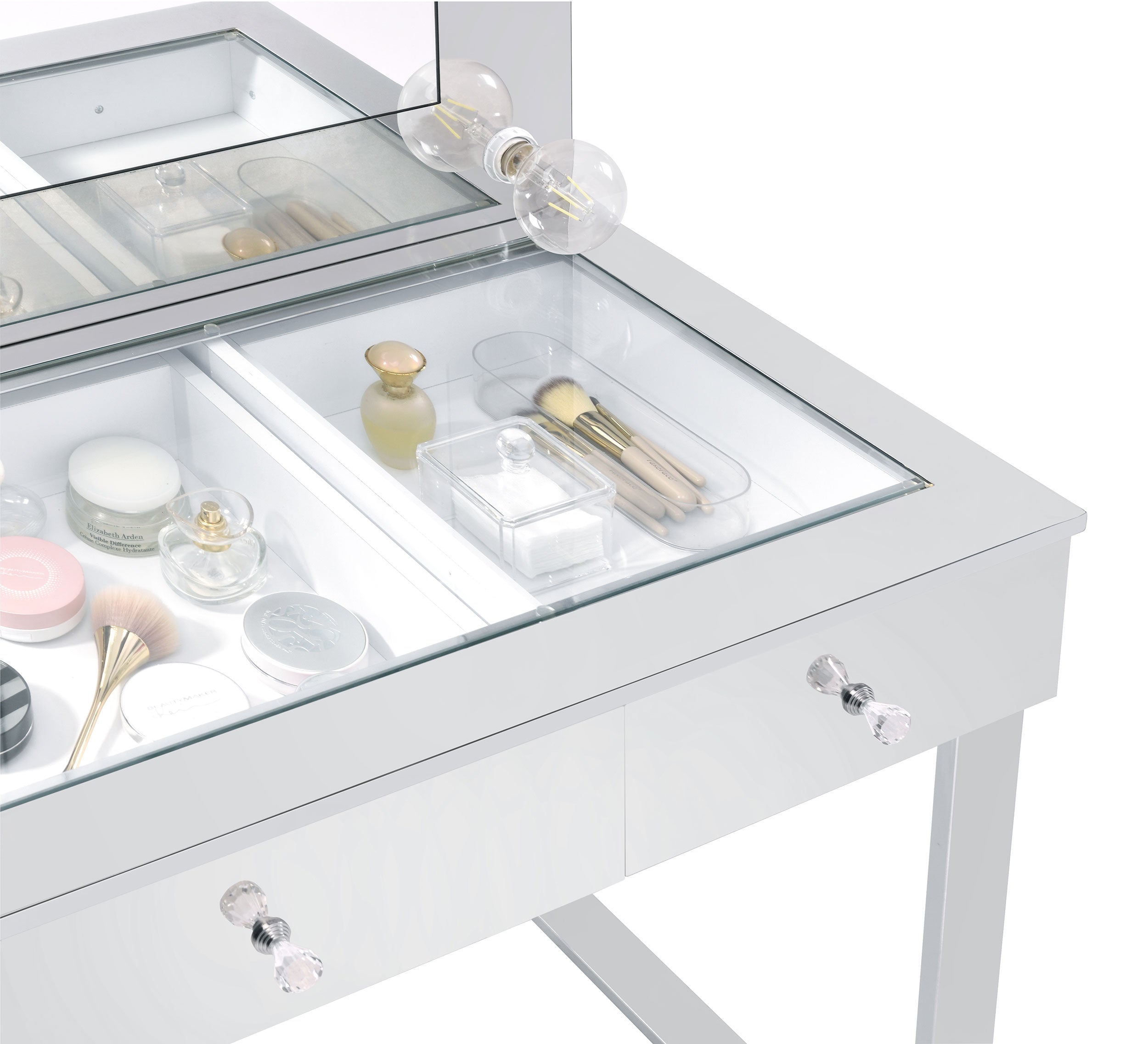 Umbridge Makeup Vanity Table with LED Mirror - Ideal Furniture (Fresno,CA)