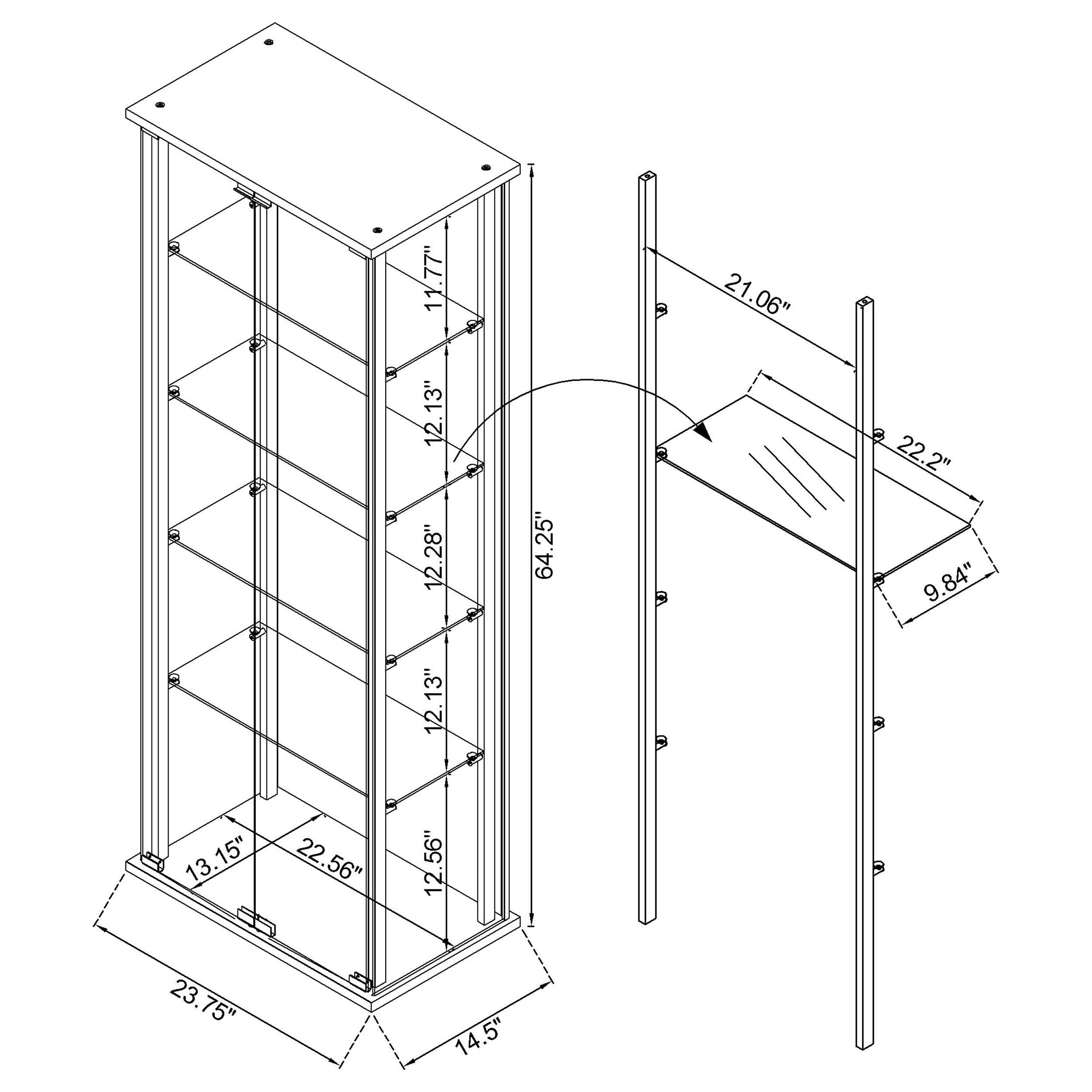 Delphinium Curio Cabinet - Ideal Furniture (Fresno,CA)