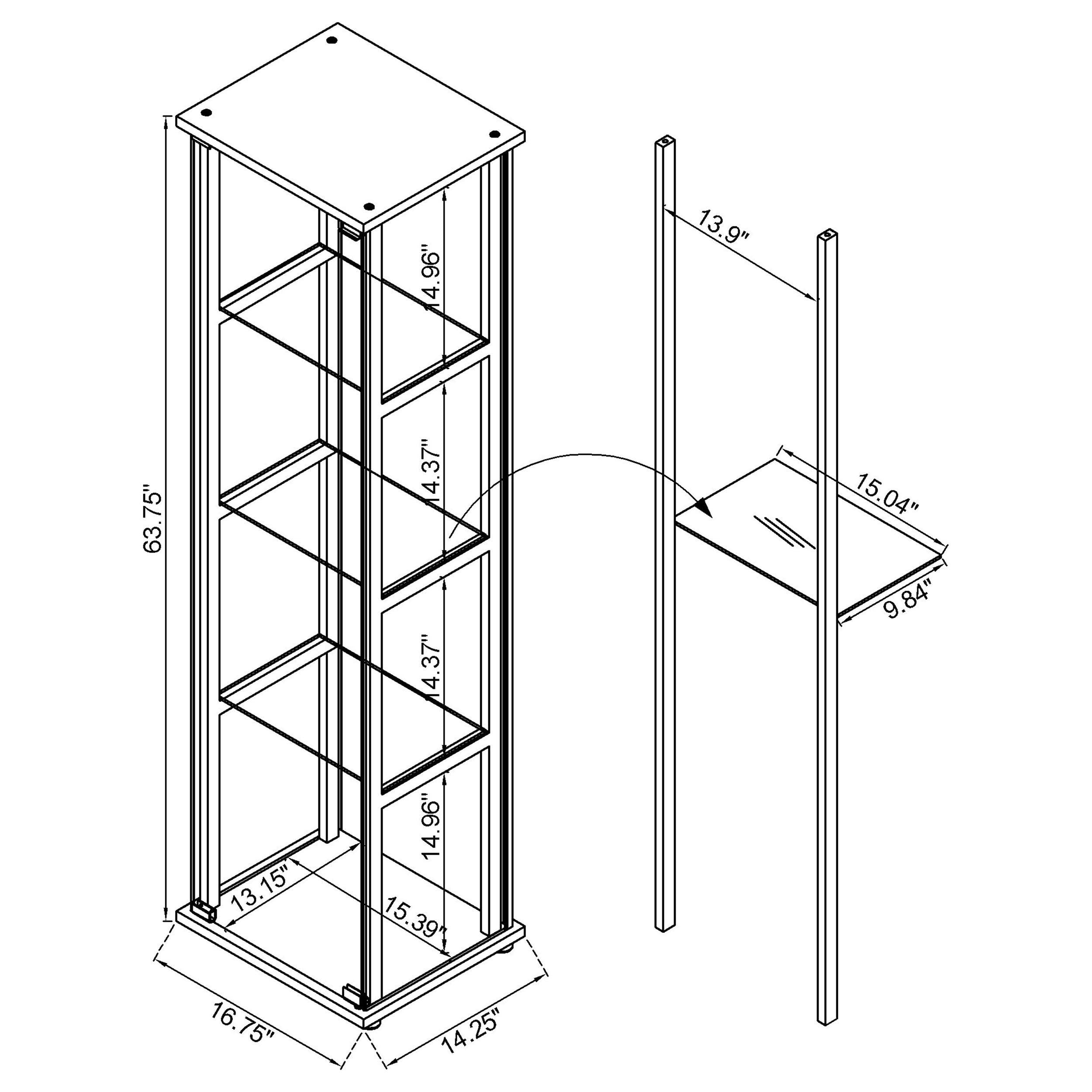 Cyclamen Curio Cabinet - Ideal Furniture (Fresno,CA)