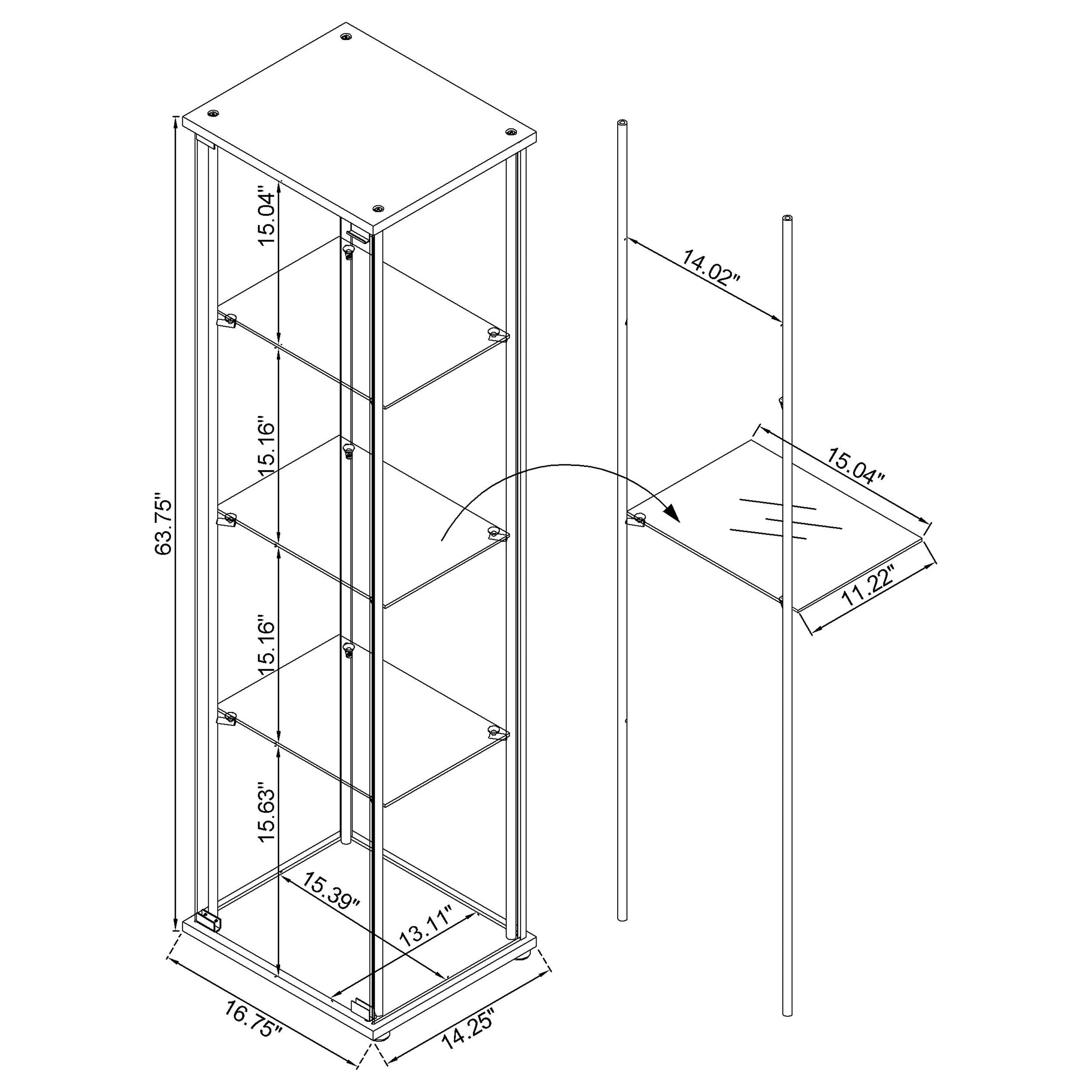 Bellatrix Curio Cabinet - Ideal Furniture (Fresno,CA)