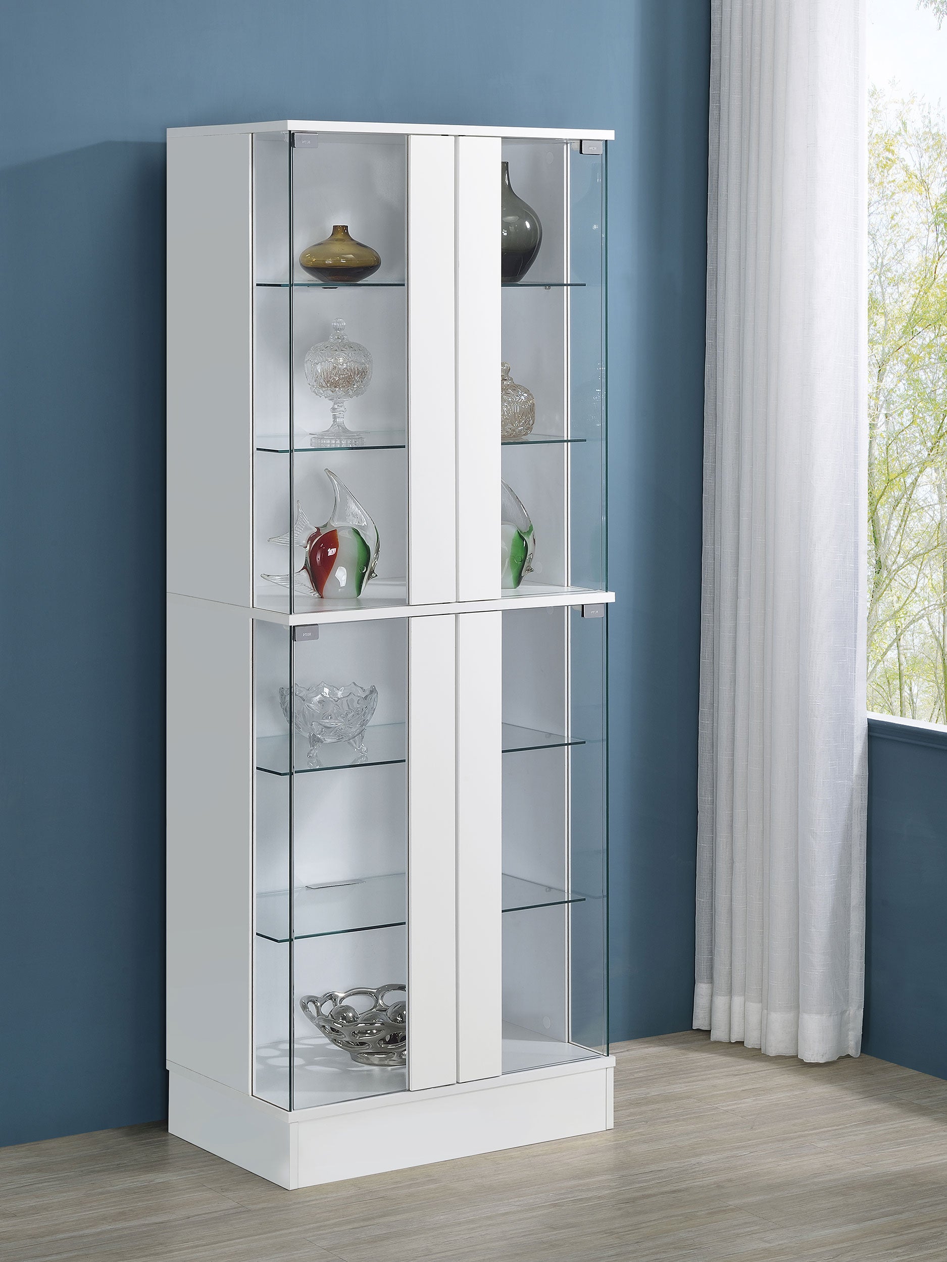 Cabra Curio Cabinet with LED Lighting - Ideal Furniture (Fresno,CA)