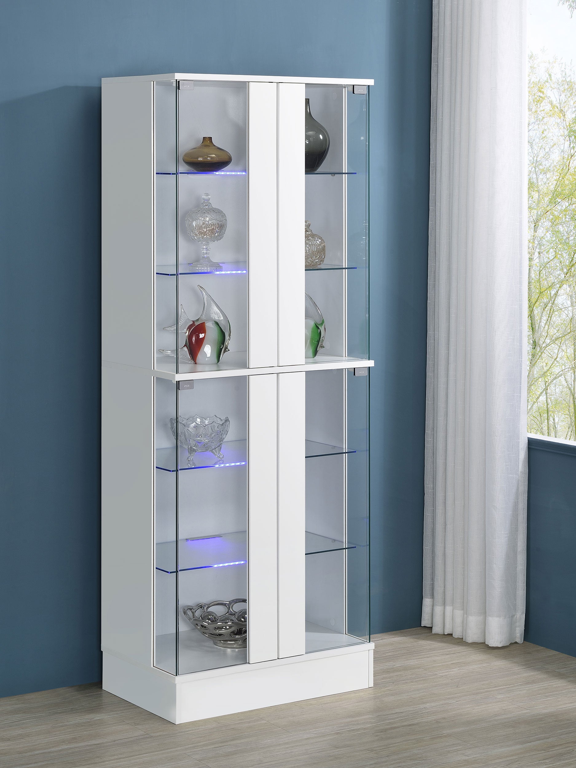Cabra Curio Cabinet with LED Lighting - Ideal Furniture (Fresno,CA)