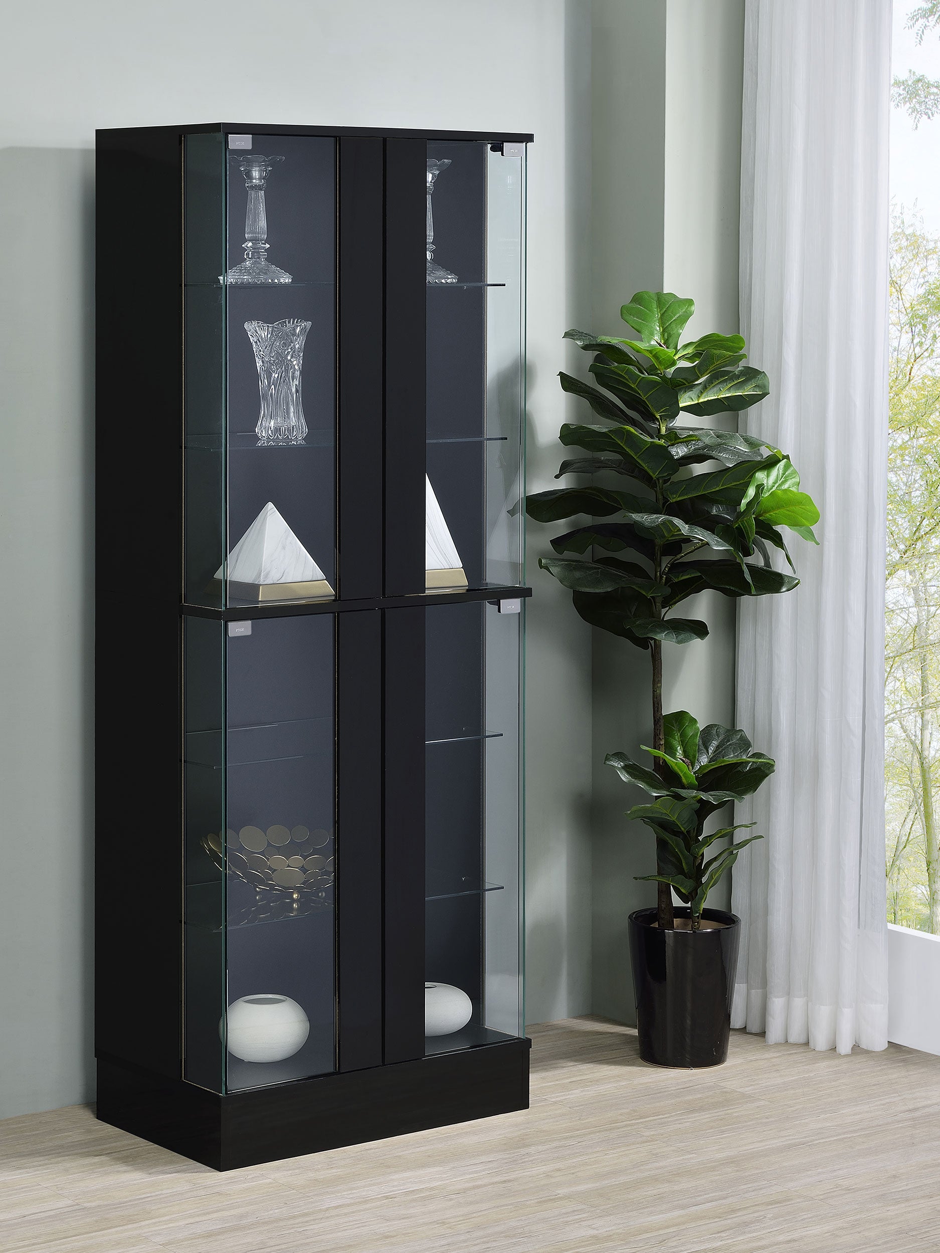 Cabra Curio Cabinet with LED Lighting - Ideal Furniture (Fresno,CA)