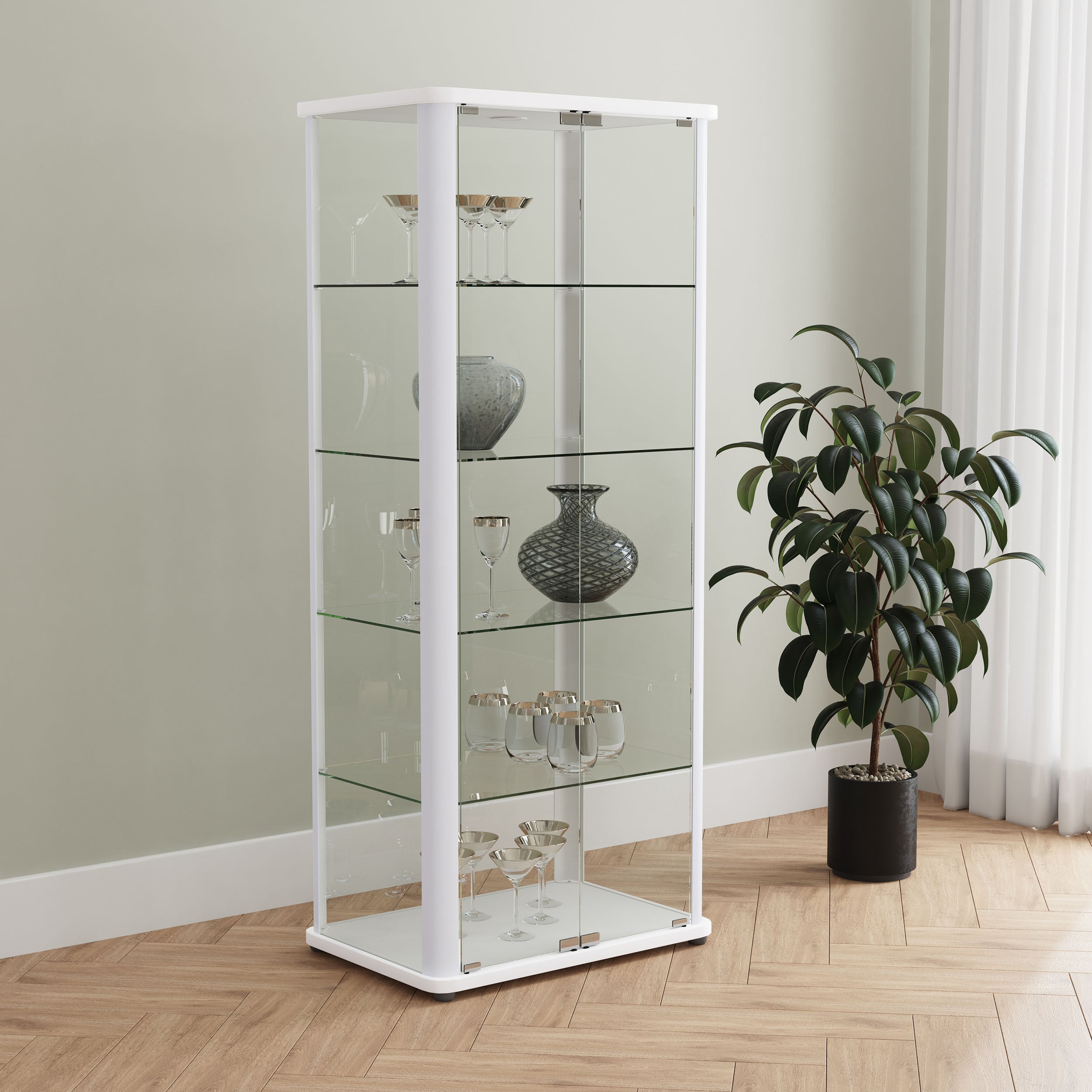 Aero Curio Cabinet with LED Lighting - Ideal Furniture (Fresno,CA)