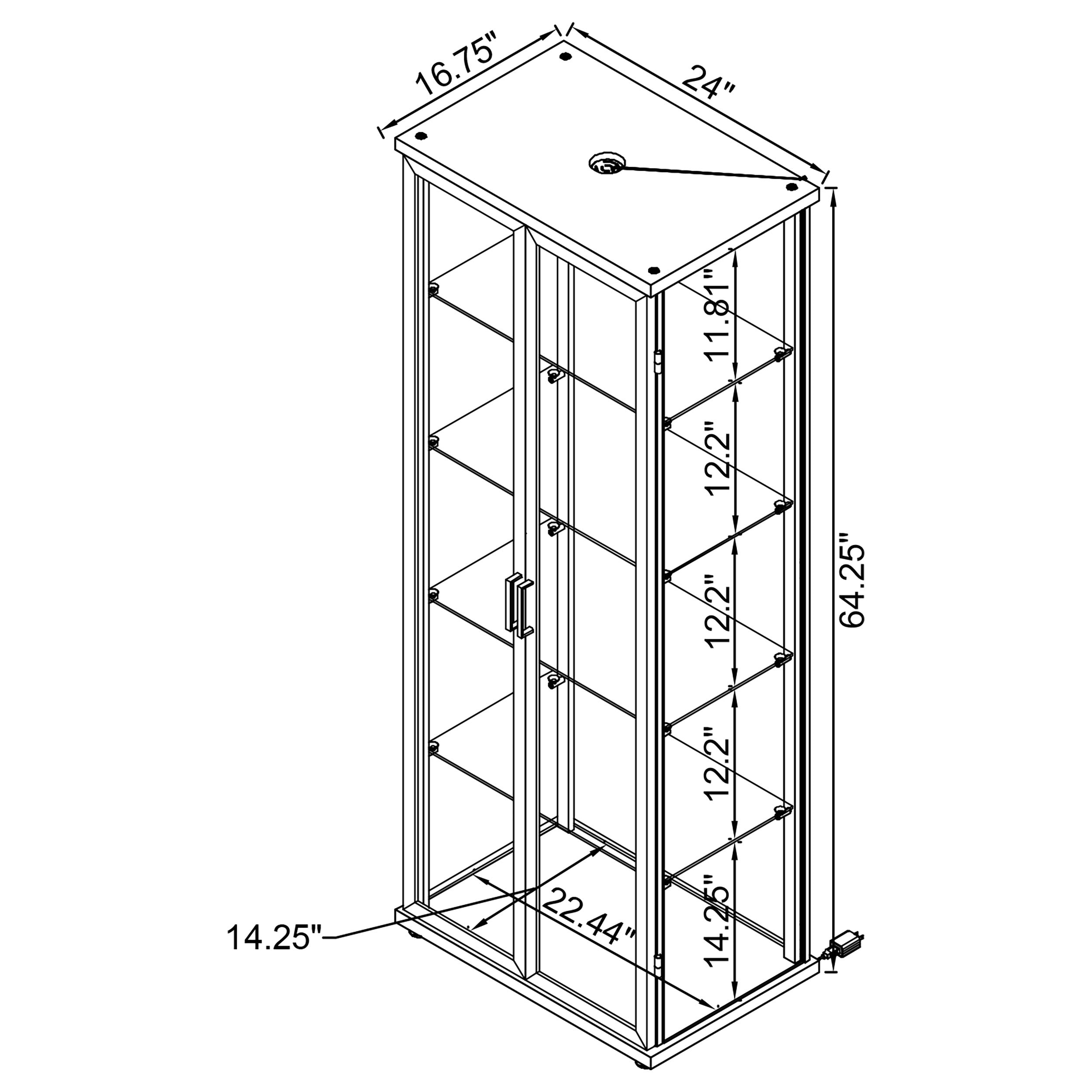 Aero Curio Cabinet with LED Lighting - Ideal Furniture (Fresno,CA)