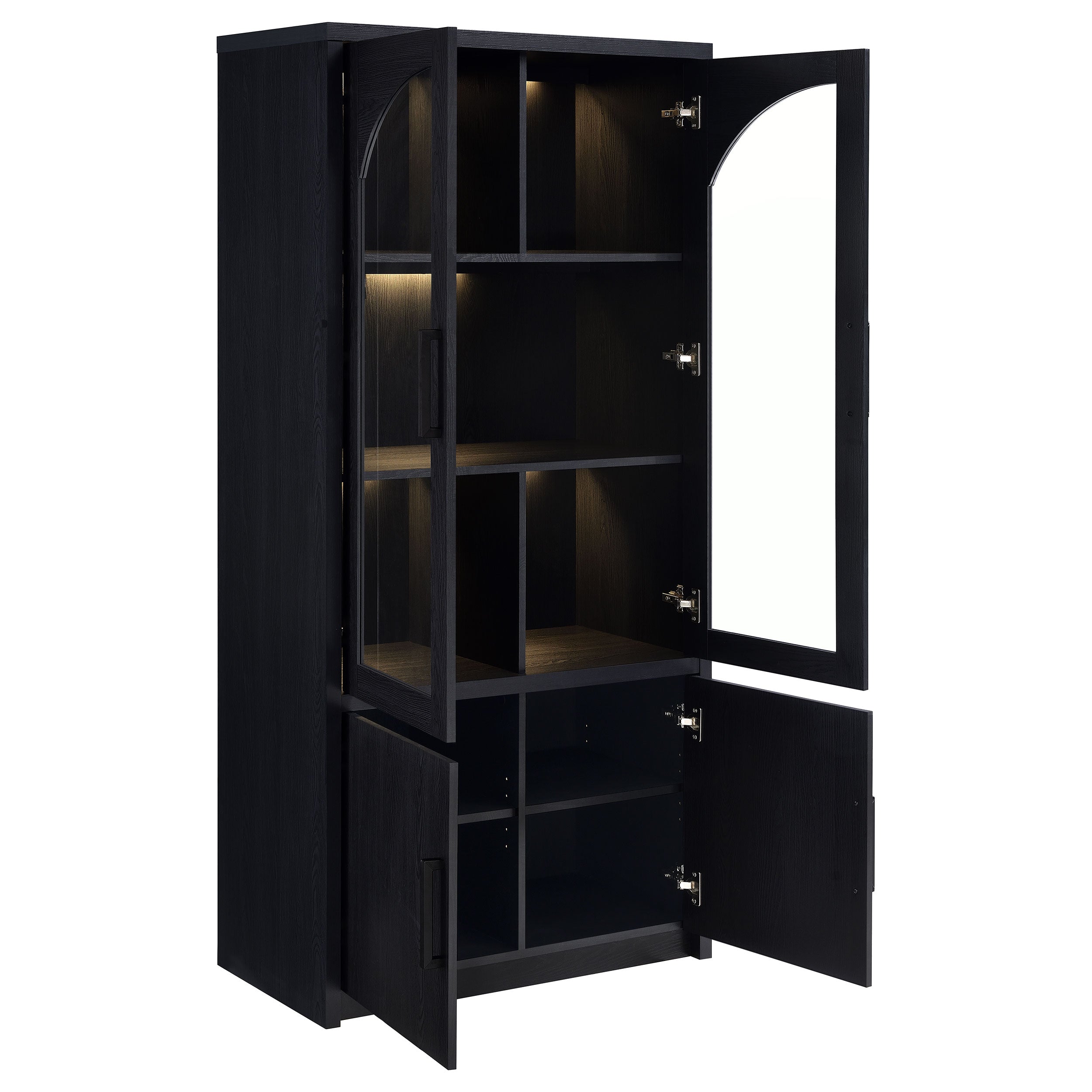 Riva Tall Display Cabinet with LED Lighting - Ideal Furniture (Fresno,CA)