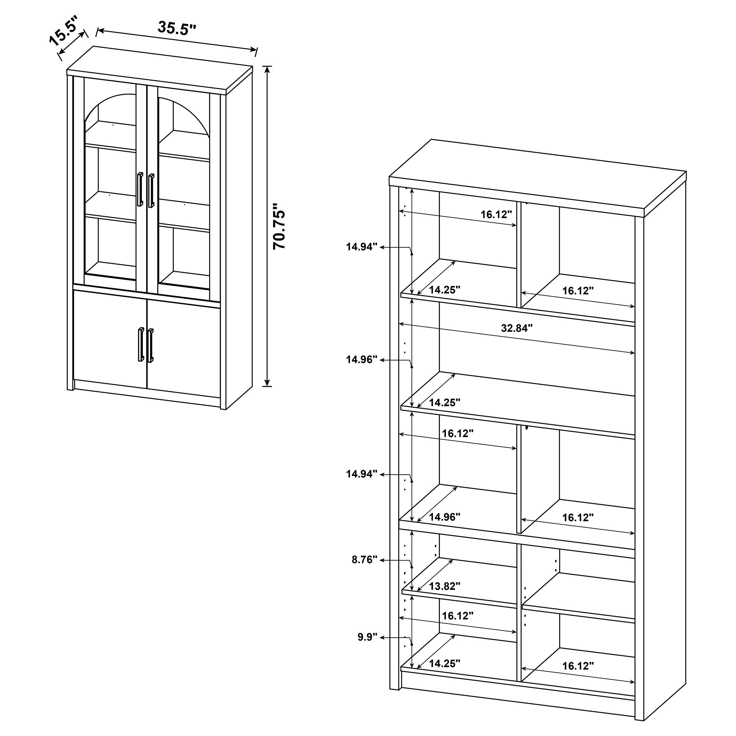 Riva Tall Display Cabinet with LED Lighting - Ideal Furniture (Fresno,CA)