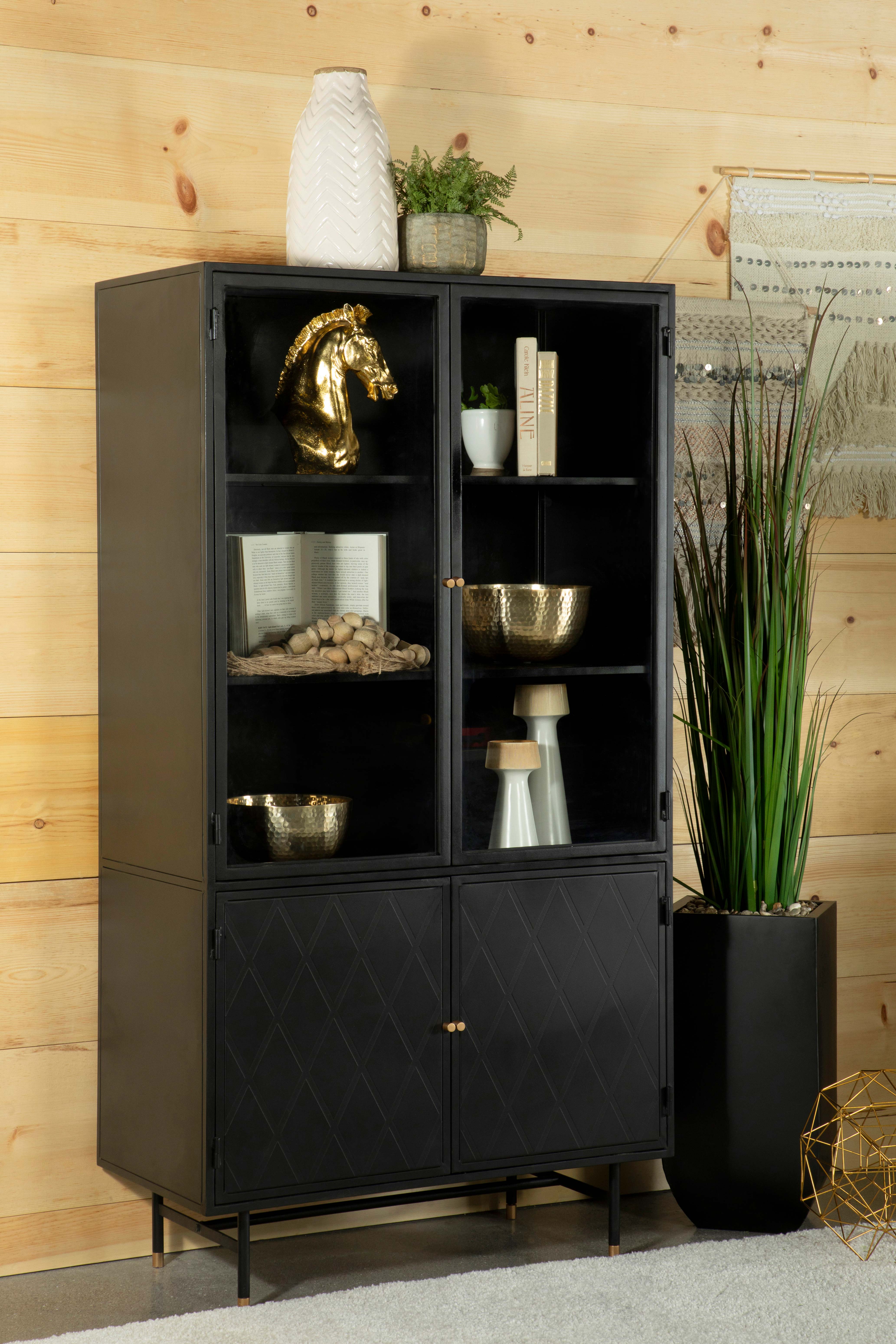 Santiago Tall Display Cabinet - Ideal Furniture (Fresno,CA)
