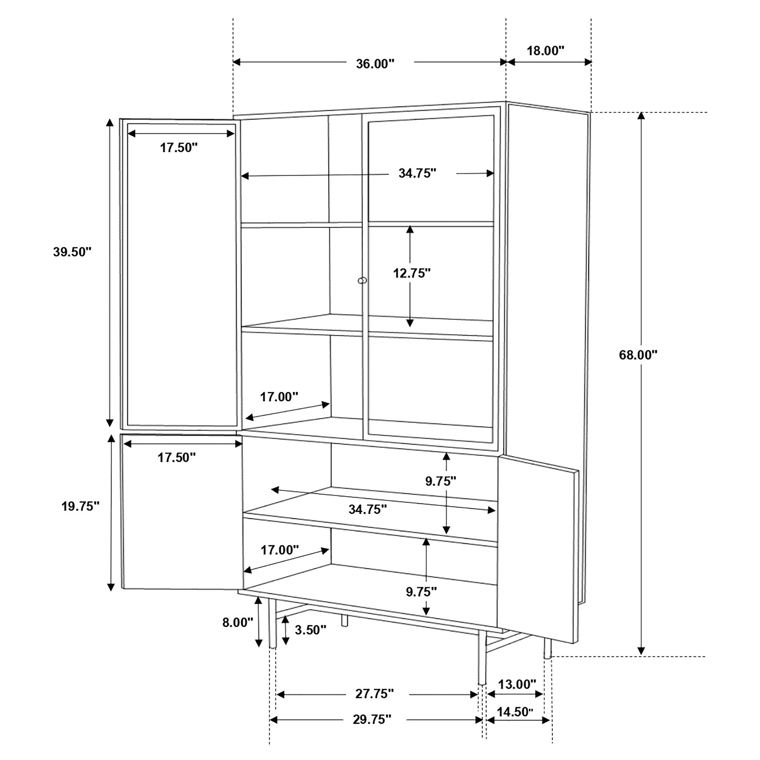 Santiago Tall Display Cabinet - Ideal Furniture (Fresno,CA)