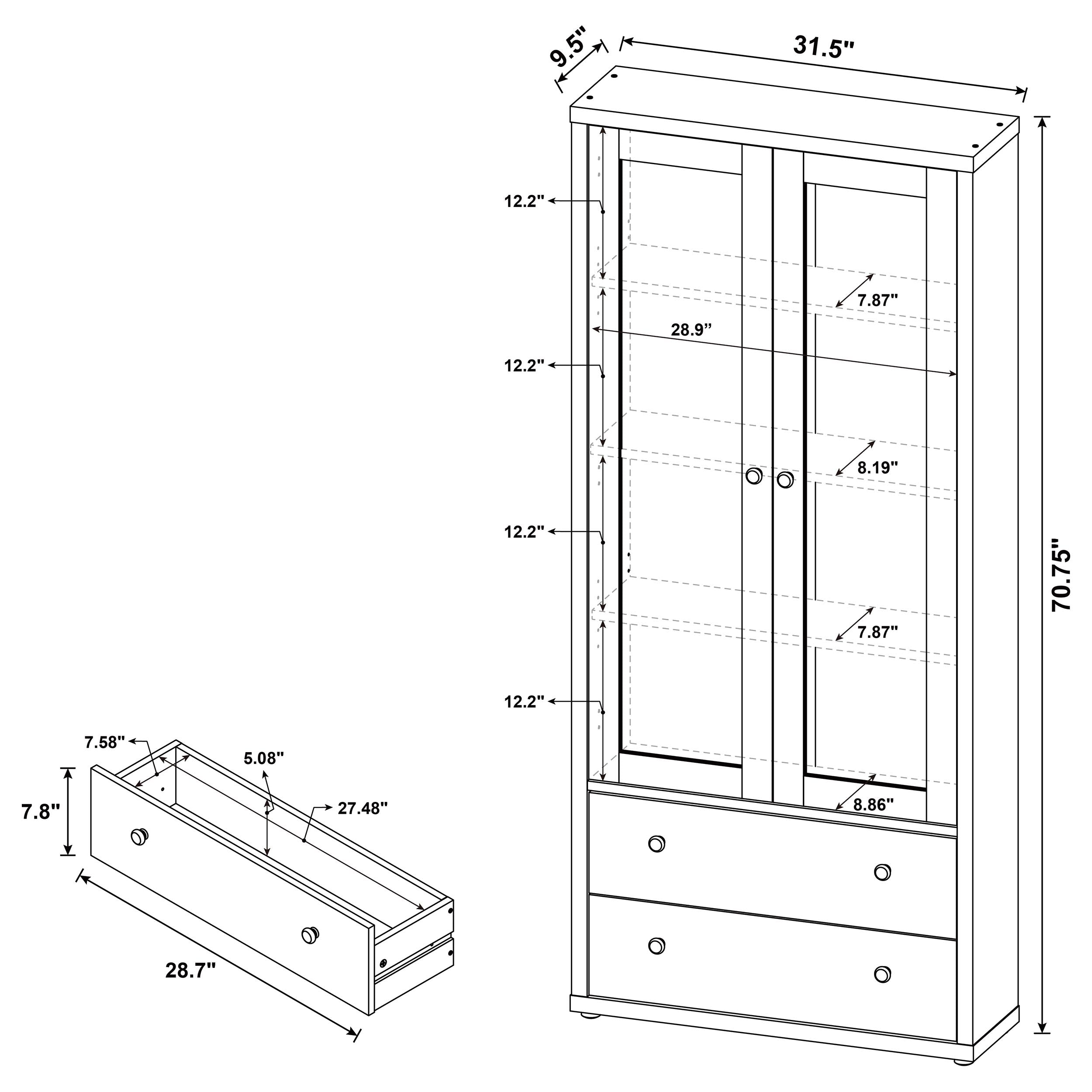 Hawthorne Tall Display Cabinet - Ideal Furniture (Fresno,CA)