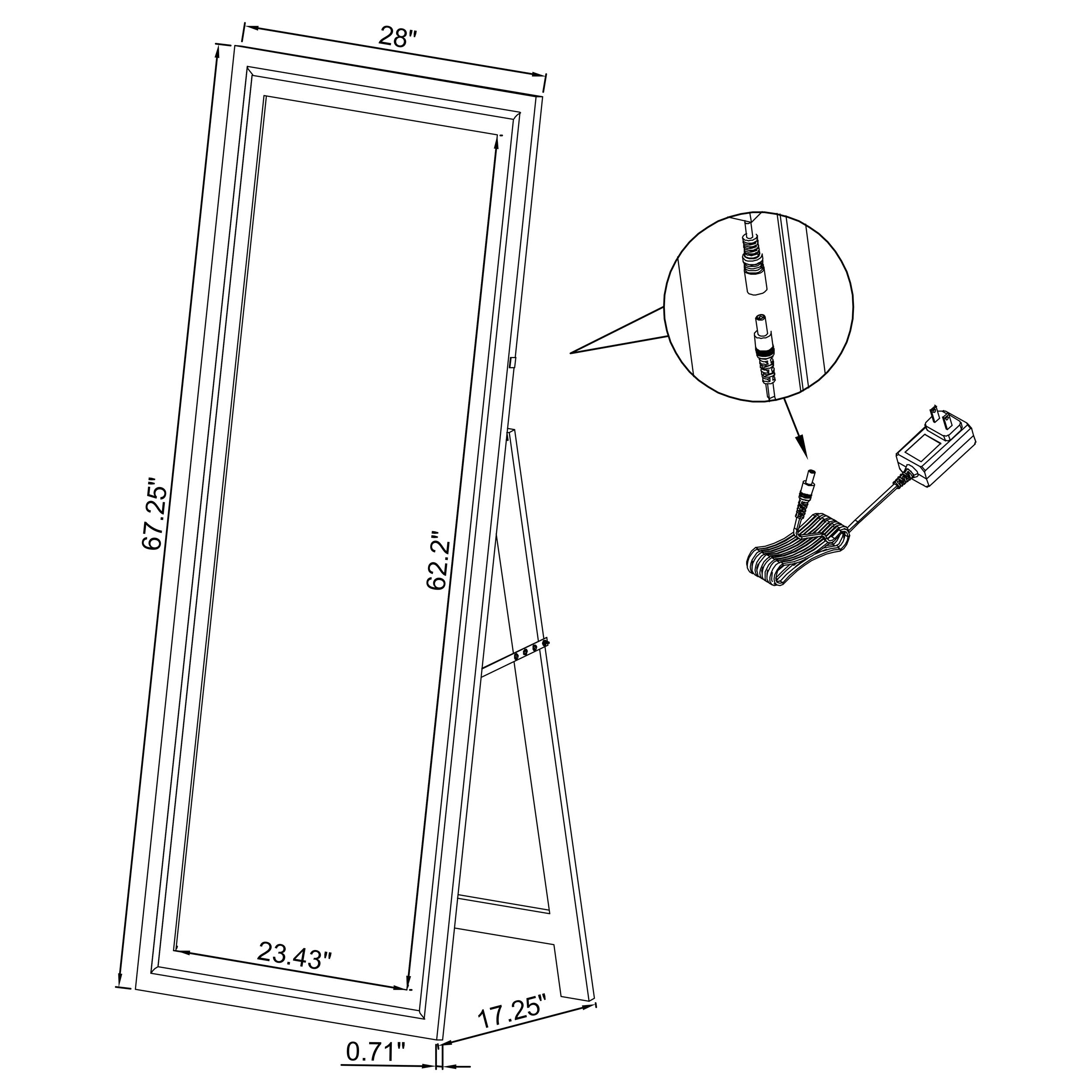 Windrose Standing Mirror with LED Lighting - Ideal Furniture (Fresno,CA)