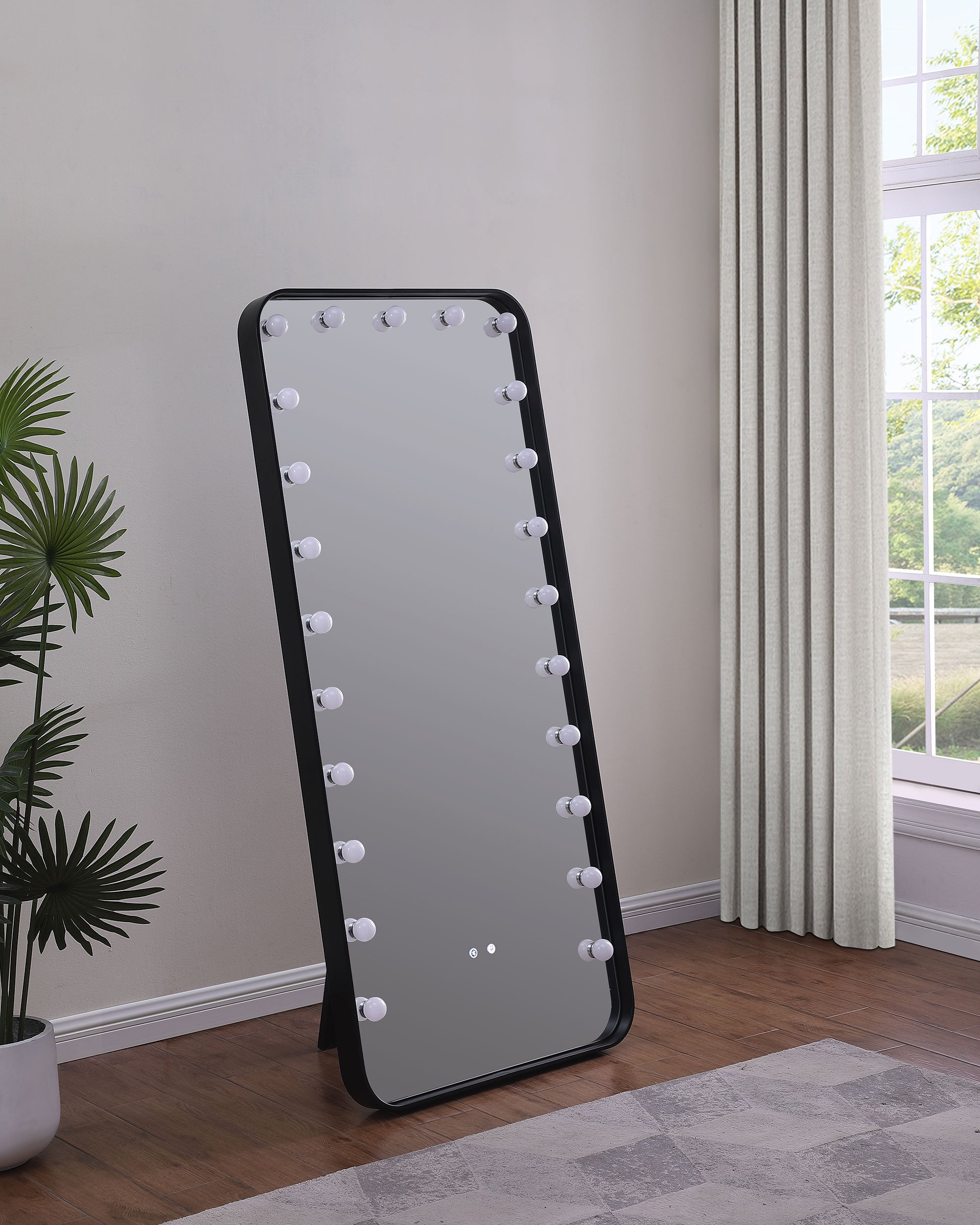 Canton Standing Mirror with LED Lighting and Bluetooth Speaker - Ideal Furniture (Fresno,CA)