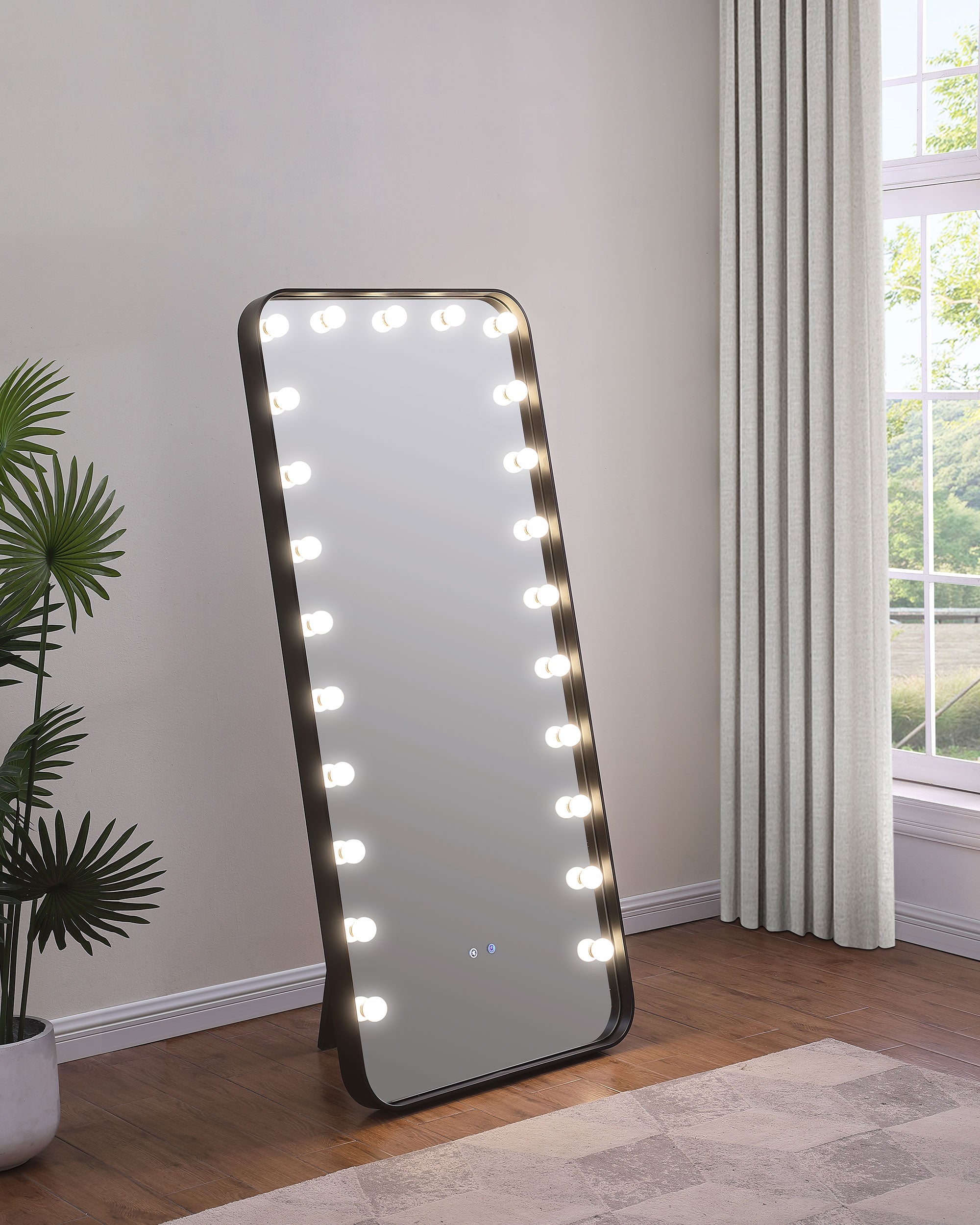 Canton Standing Mirror with LED Lighting and Bluetooth Speaker - Ideal Furniture (Fresno,CA)