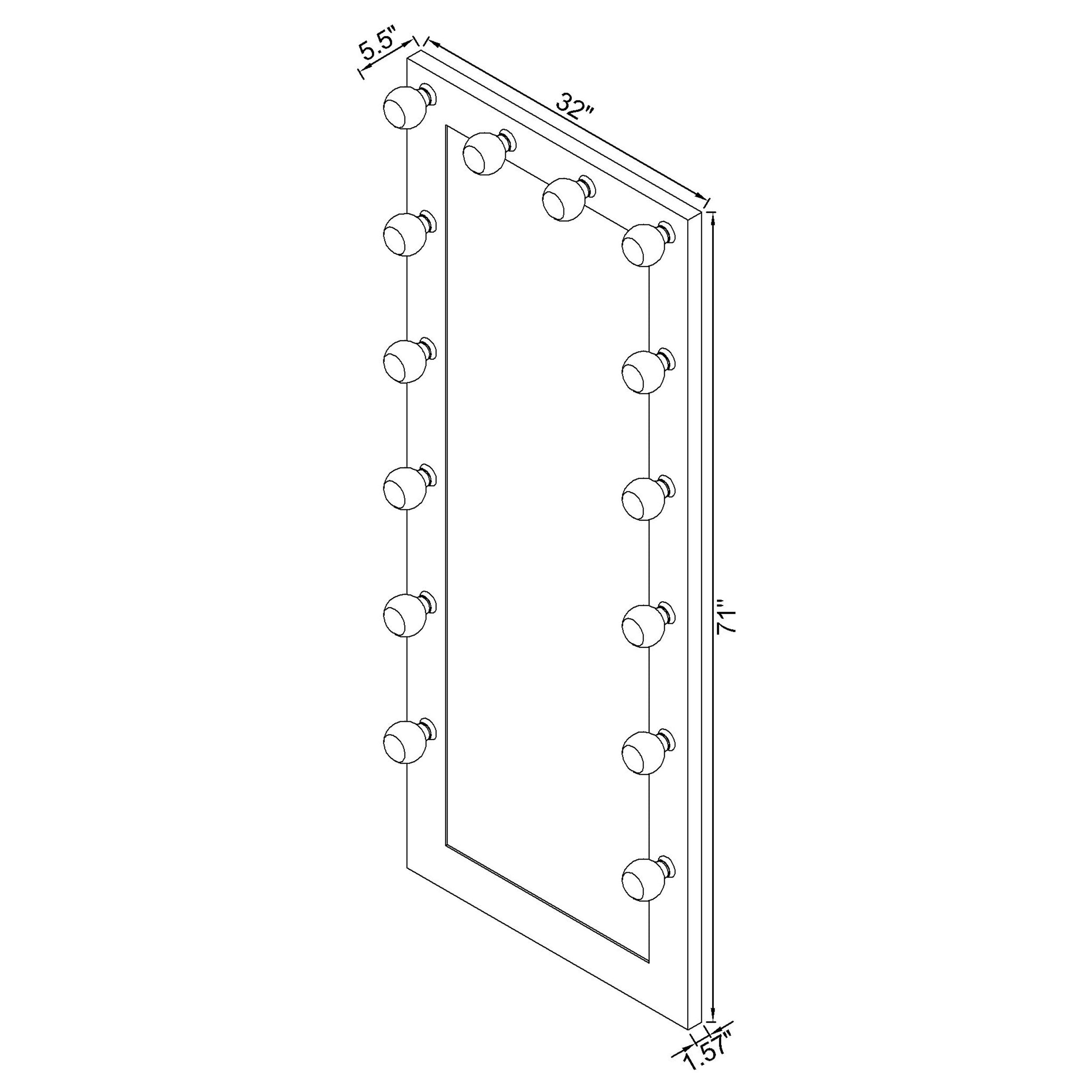 Zayan Floor Mirror with LED Lighting - Ideal Furniture (Fresno,CA)