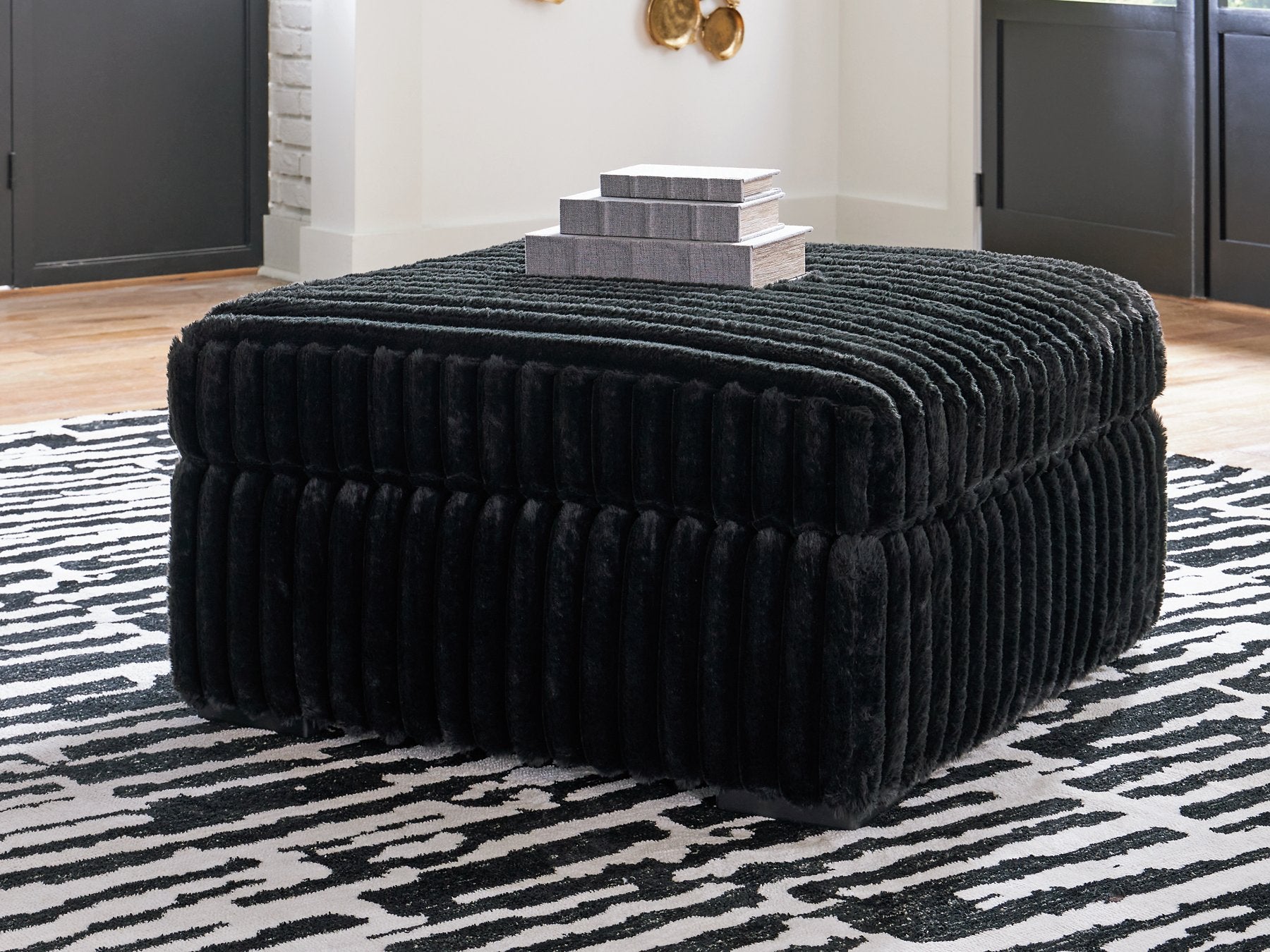 Midnight-Madness Oversized Accent Ottoman - Ideal Furniture (Fresno,CA)