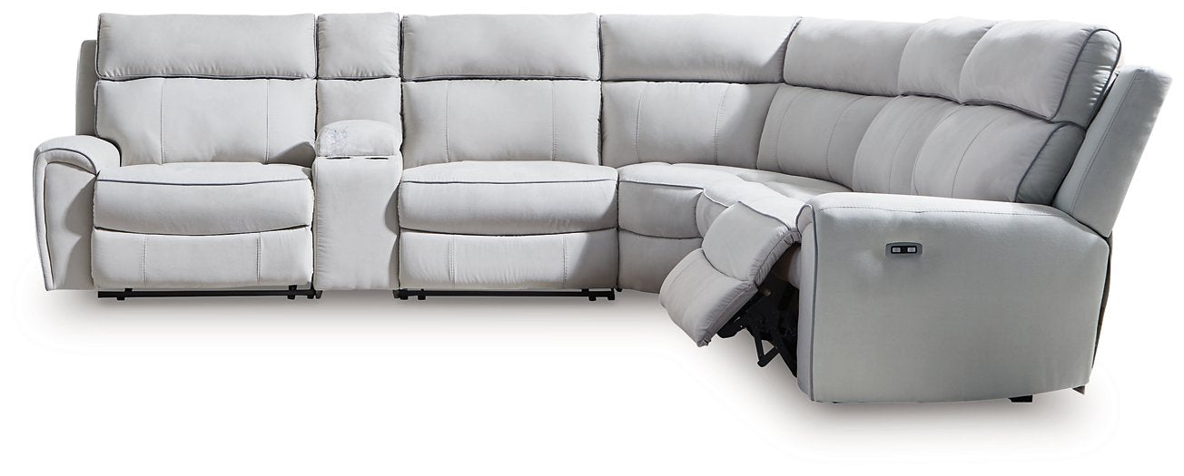 Social Pointe Reclining Sectional with Storage Console - Ideal Furniture (Fresno,CA)