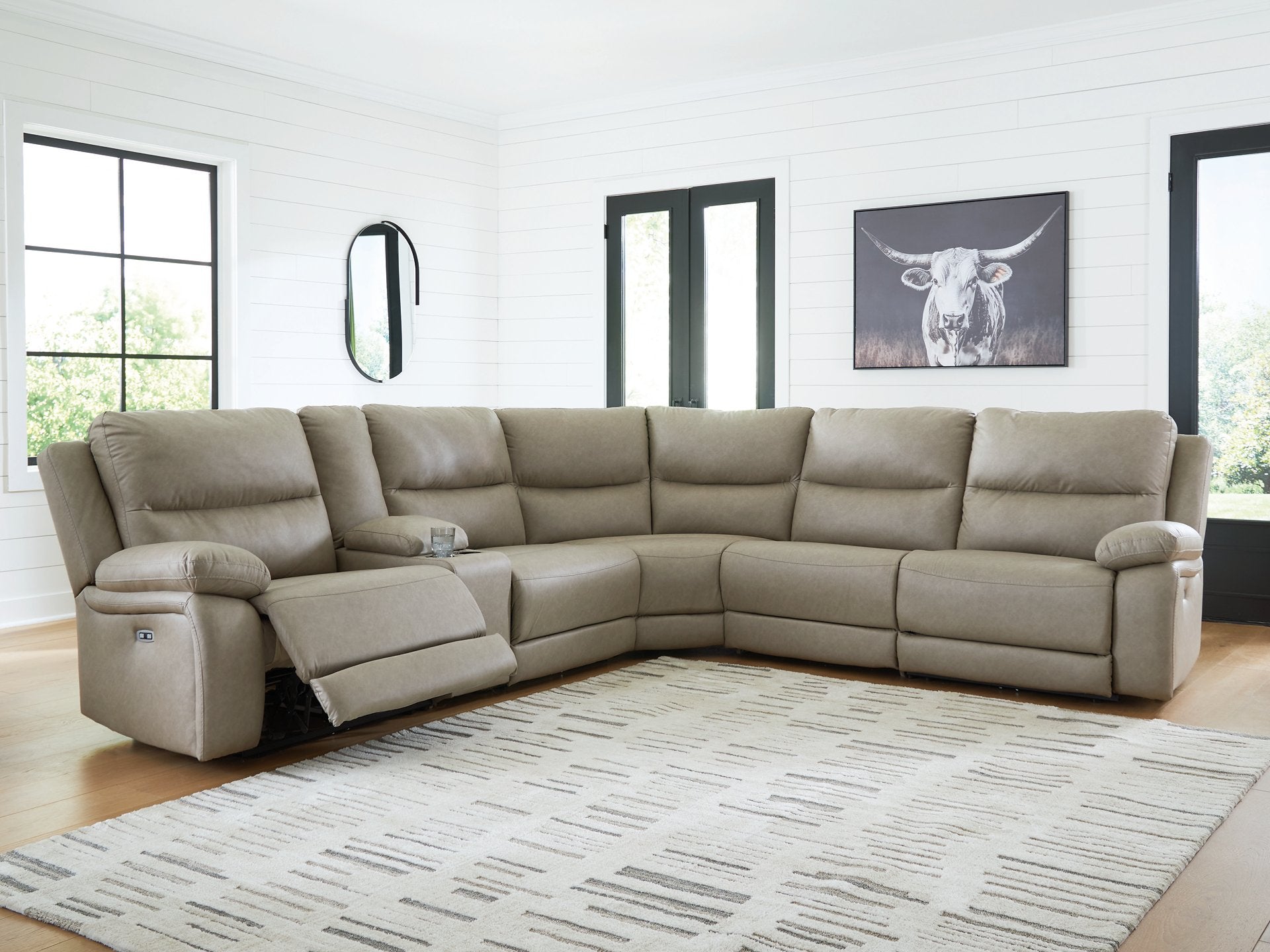 Narwhal Place Reclining Sectional with Storage Console - Ideal Furniture (Fresno,CA)