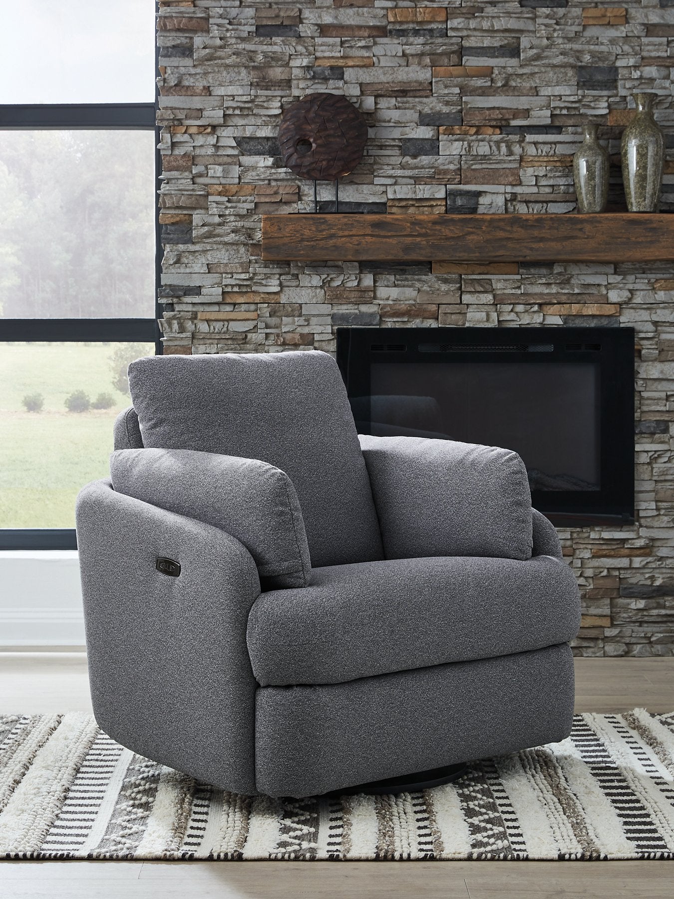 Alainmont Next-Gen Nuvella Swivel Power Recliner - Ideal Furniture (Fresno,CA)