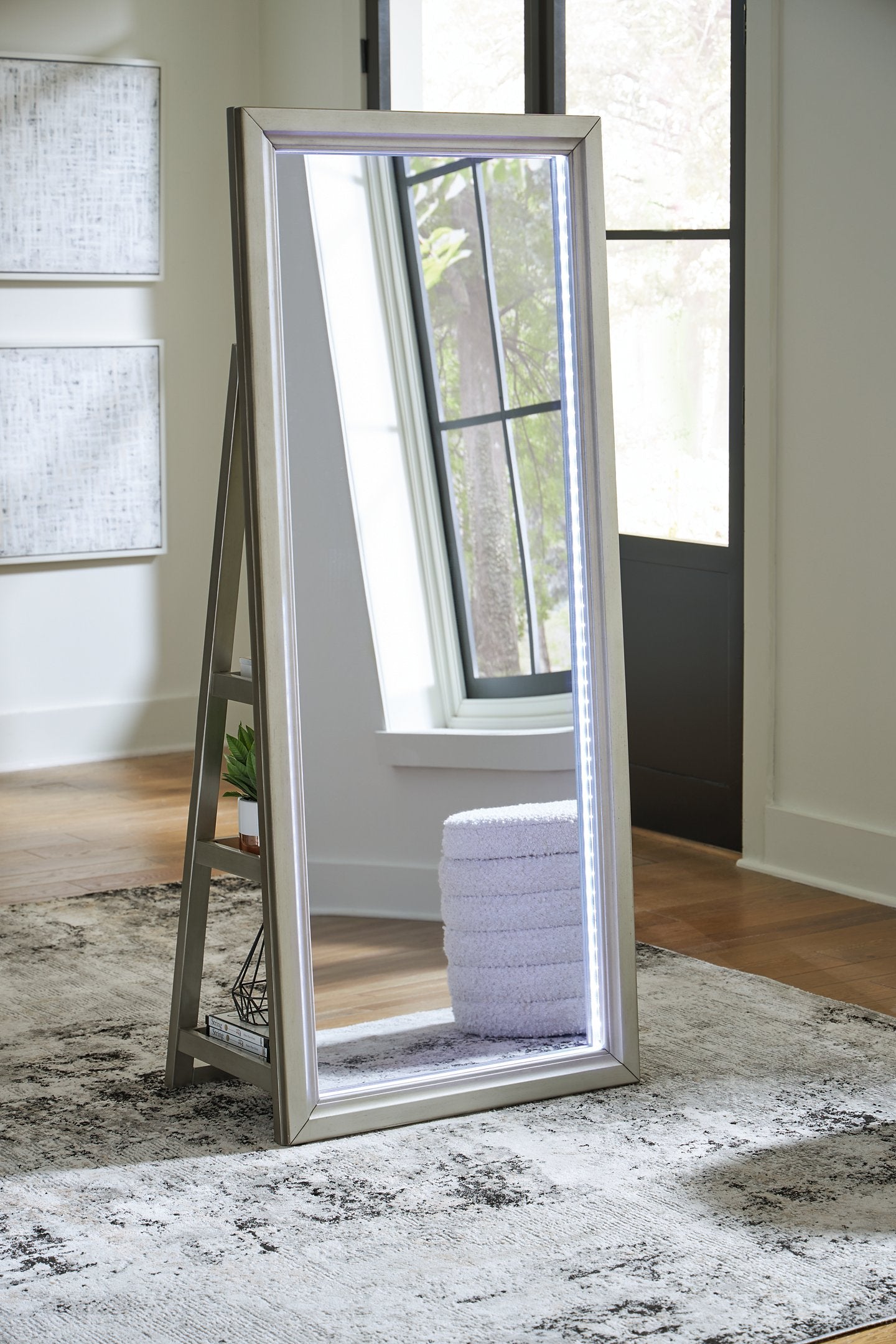 Evesen Floor Standing Mirror/Storage - Ideal Furniture (Fresno,CA)