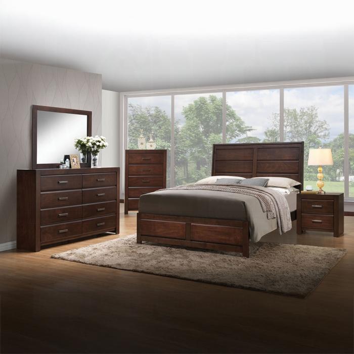 Oberreit Walnut Eastern King Bed - Ideal Furniture (Fresno,CA)