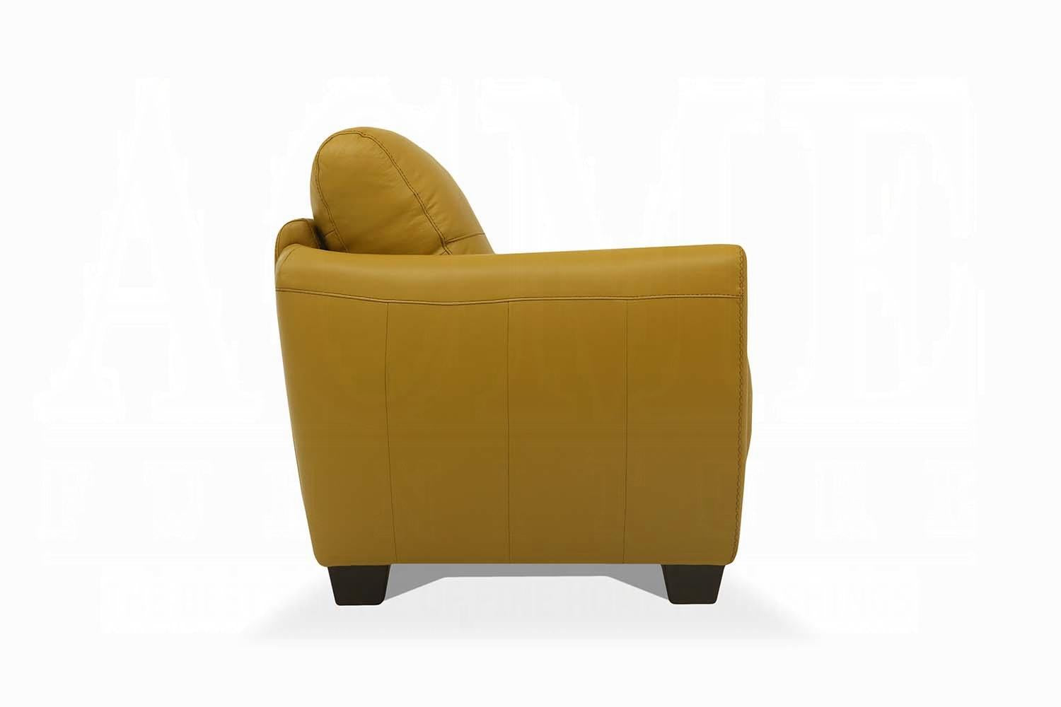 Valeria Mustard Leather Sofa - Ideal Furniture (Fresno,CA)