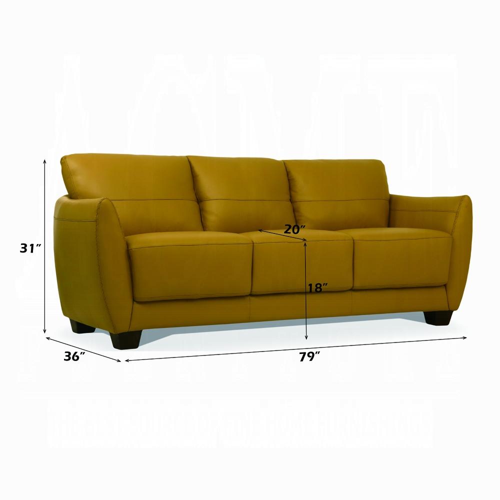 Valeria Mustard Leather Sofa - Ideal Furniture (Fresno,CA)