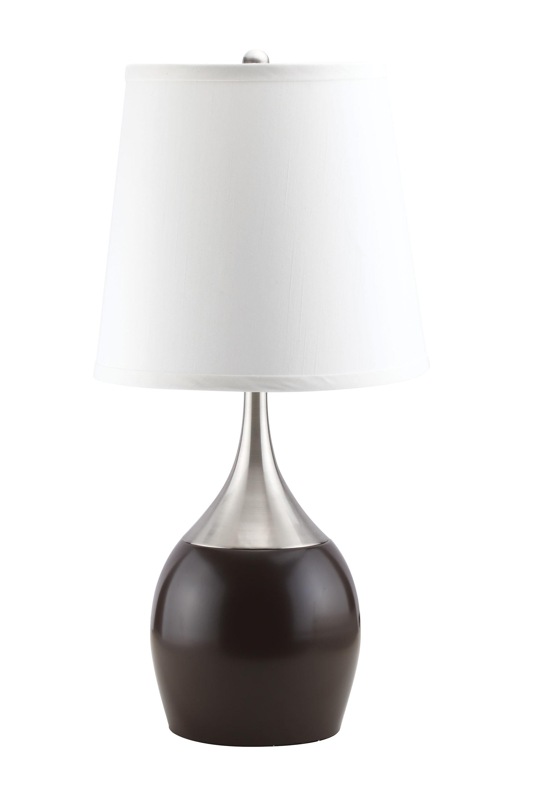 Willow Brushed Silver, Espresso Table Lamp - Ideal Furniture (Fresno,CA)