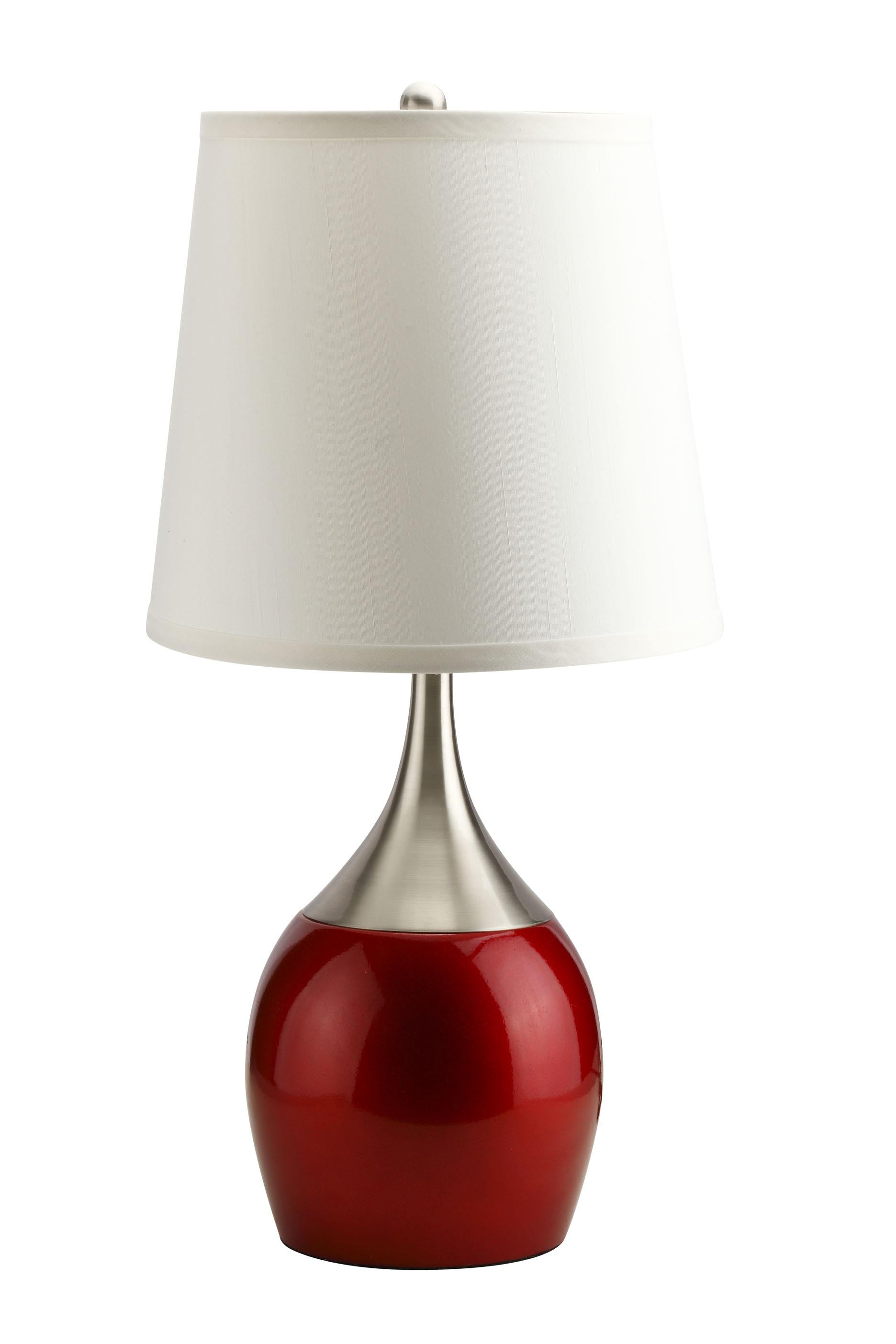 Willow Brushed Silver, Red Table Lamp - Ideal Furniture (Fresno,CA)