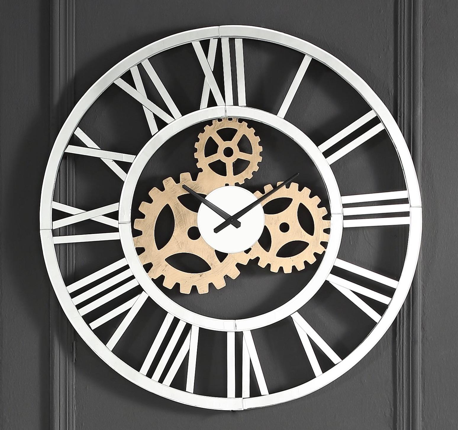 Acilia Mirrored Wall Clock - Ideal Furniture (Fresno,CA)