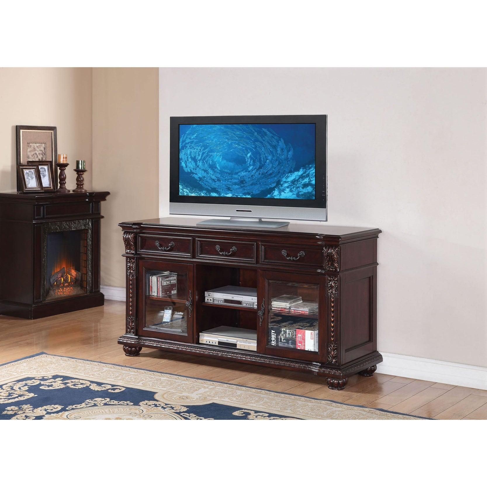 Acme Anondale TV Stand in Cherry 10321 - Ideal Furniture (Fresno,CA)