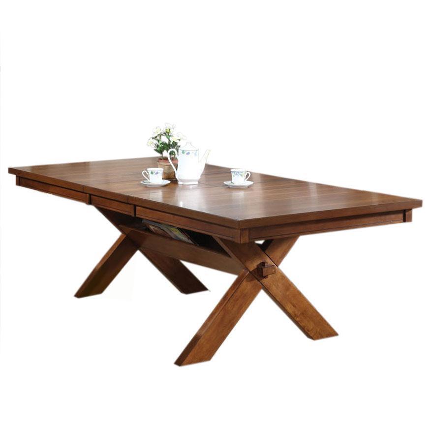 Acme Apollo Trestle Base Rectangular Dining Table in Walnut 70000 - Ideal Furniture (Fresno,CA)