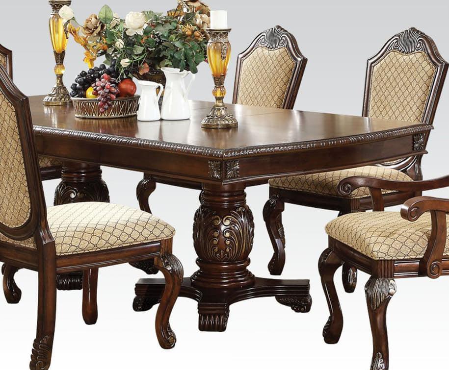 Acme Chateau de Ville Double Pedestal Dining Table in Espresso 64075 - Ideal Furniture (Fresno,CA)