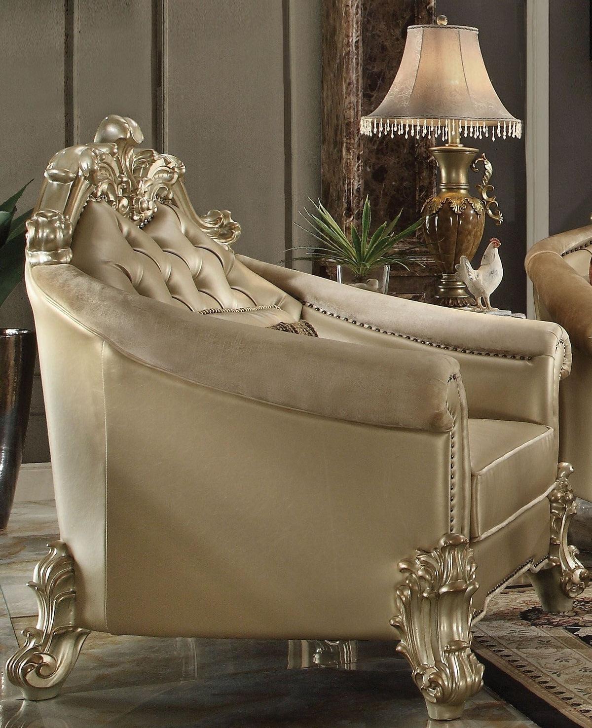 Acme Dresden Living Room Chair in Gold Patina 53122 - Ideal Furniture (Fresno,CA)