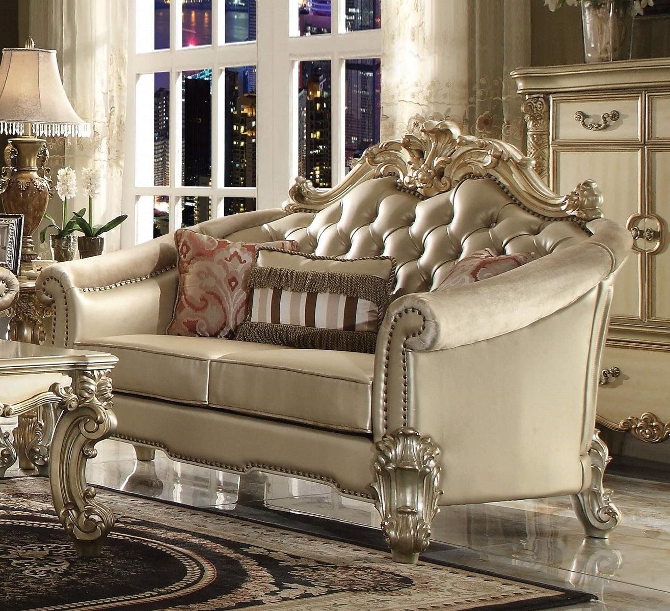 Acme Dresden Loveseat in Gold Patina 53121 - Ideal Furniture (Fresno,CA)
