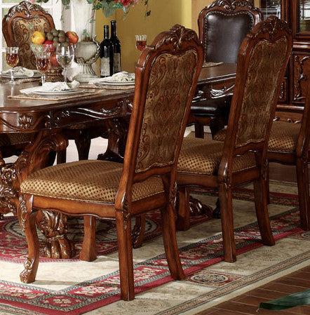 Acme Dresden Pedestal Dining Side Chairs in Brown Cherry Oak 12153 (Set of 2) - Ideal Furniture (Fresno,CA)