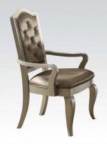 Acme Francesca Arm Chair in Silver/Champagne (Set of 2) 62083 - Ideal Furniture (Fresno,CA)