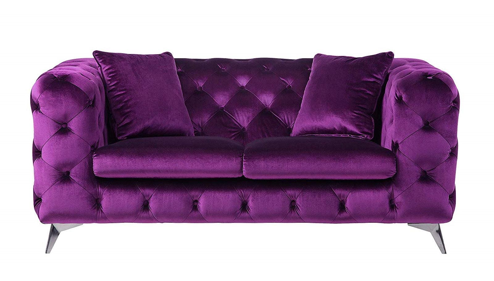 Acme Furniture Atronia Loveseat in Purple 54906 - Ideal Furniture (Fresno,CA)
