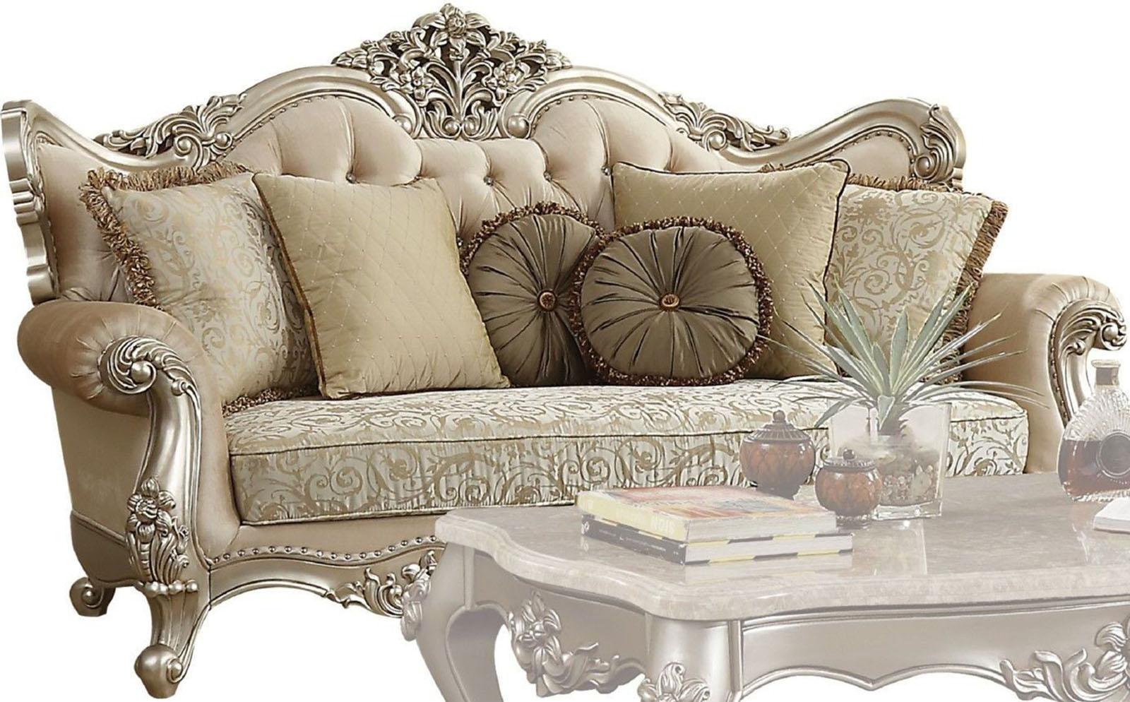 Acme Furniture Bently Sofa with 7 Pillows in Champagne 50660 - Ideal Furniture (Fresno,CA)