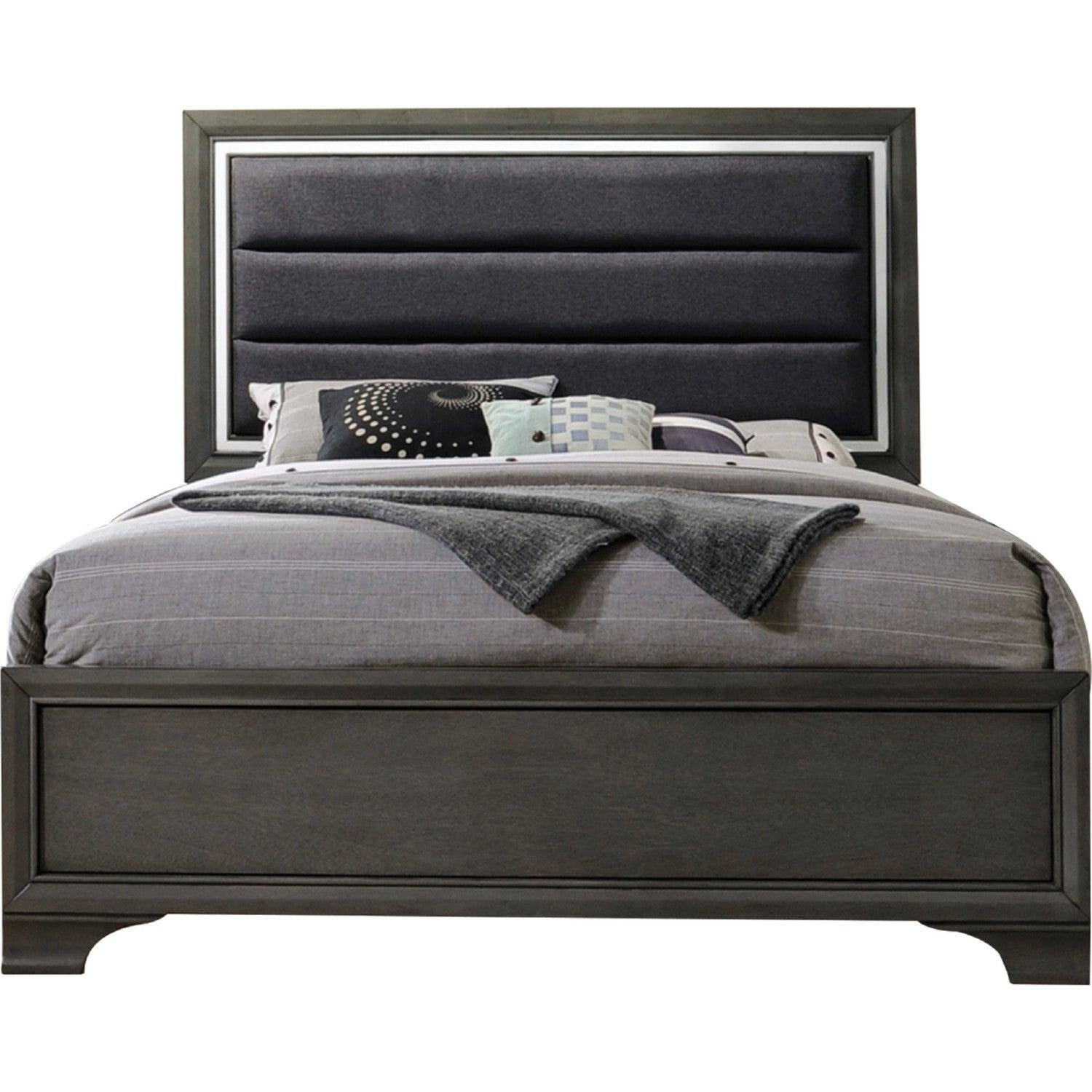 Acme Furniture Carine II Queen Panel Bed in Gray 26260Q - Ideal Furniture (Fresno,CA)