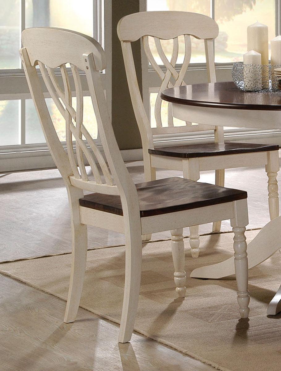 Acme Furniture Dylan Side Chair in Buttermilk and Oak (Set of 2) 70333 - Ideal Furniture (Fresno,CA)