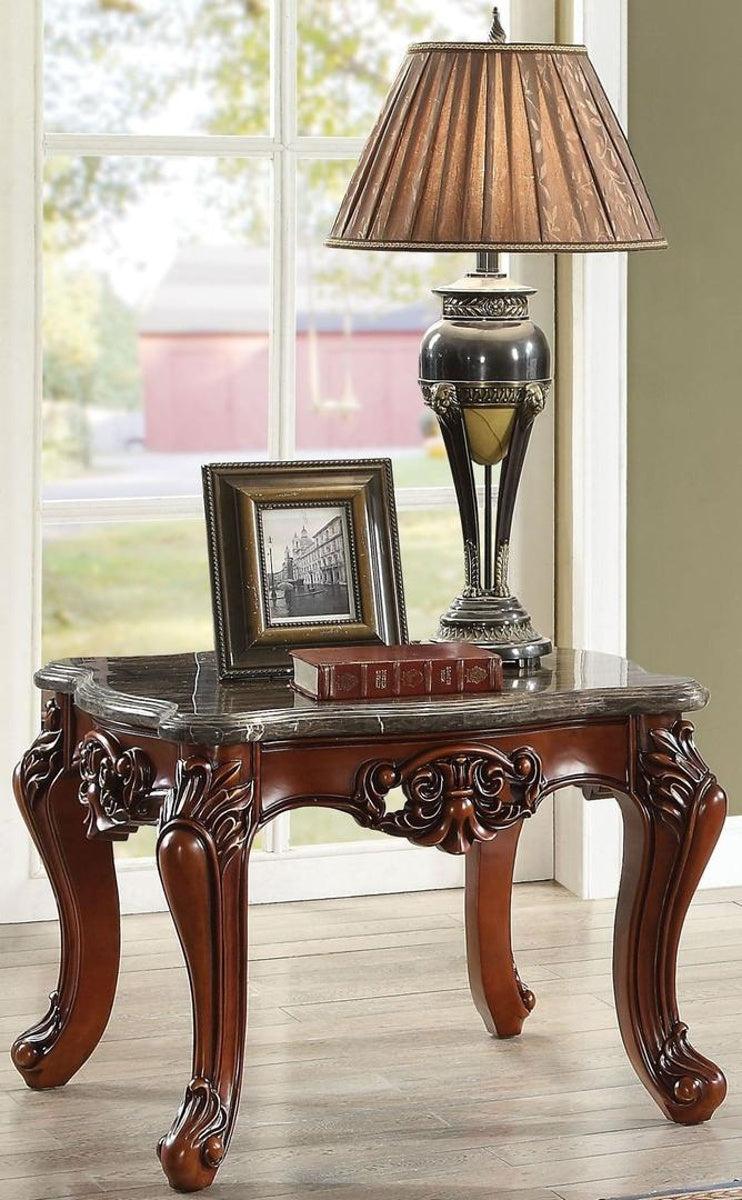 Acme Furniture Eustoma End Table in Marble/Walnut 83067 - Ideal Furniture (Fresno,CA)