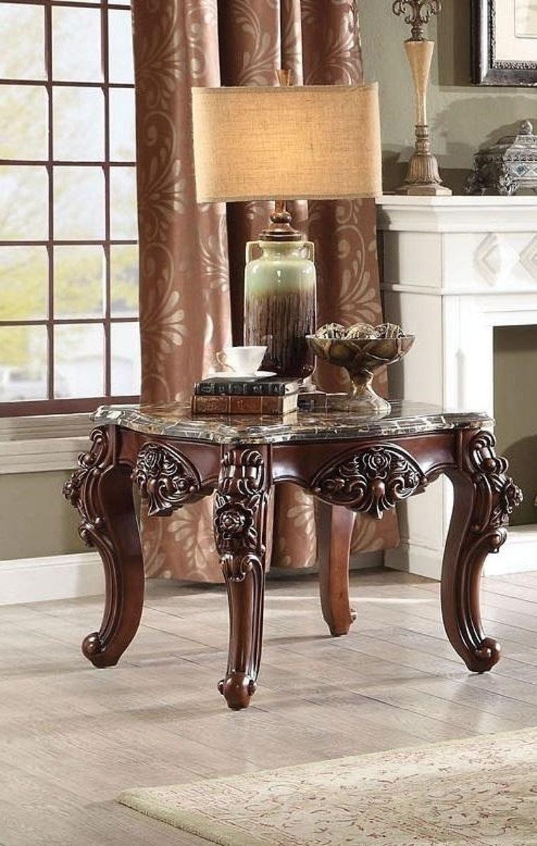 Acme Furniture Forsythia End Table in Marble/Walnut 83072 - Ideal Furniture (Fresno,CA)