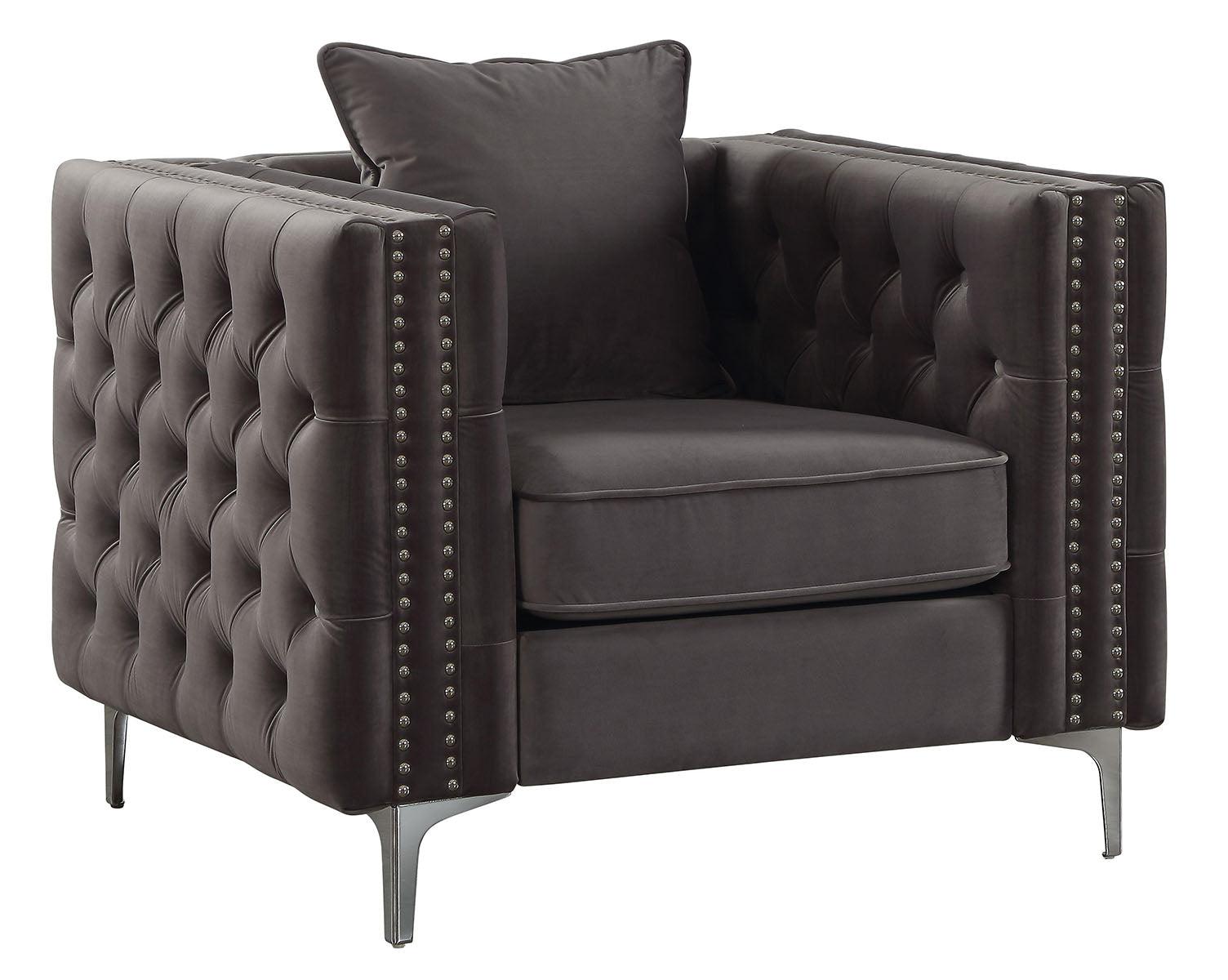 Acme Furniture Gillian II Chair in Dark Gray 53389 - Ideal Furniture (Fresno,CA)