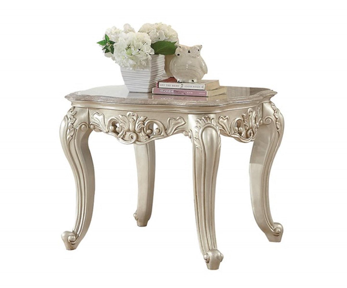 Acme Furniture Gorsedd End Table in Antique White 82442 - Ideal Furniture (Fresno,CA)