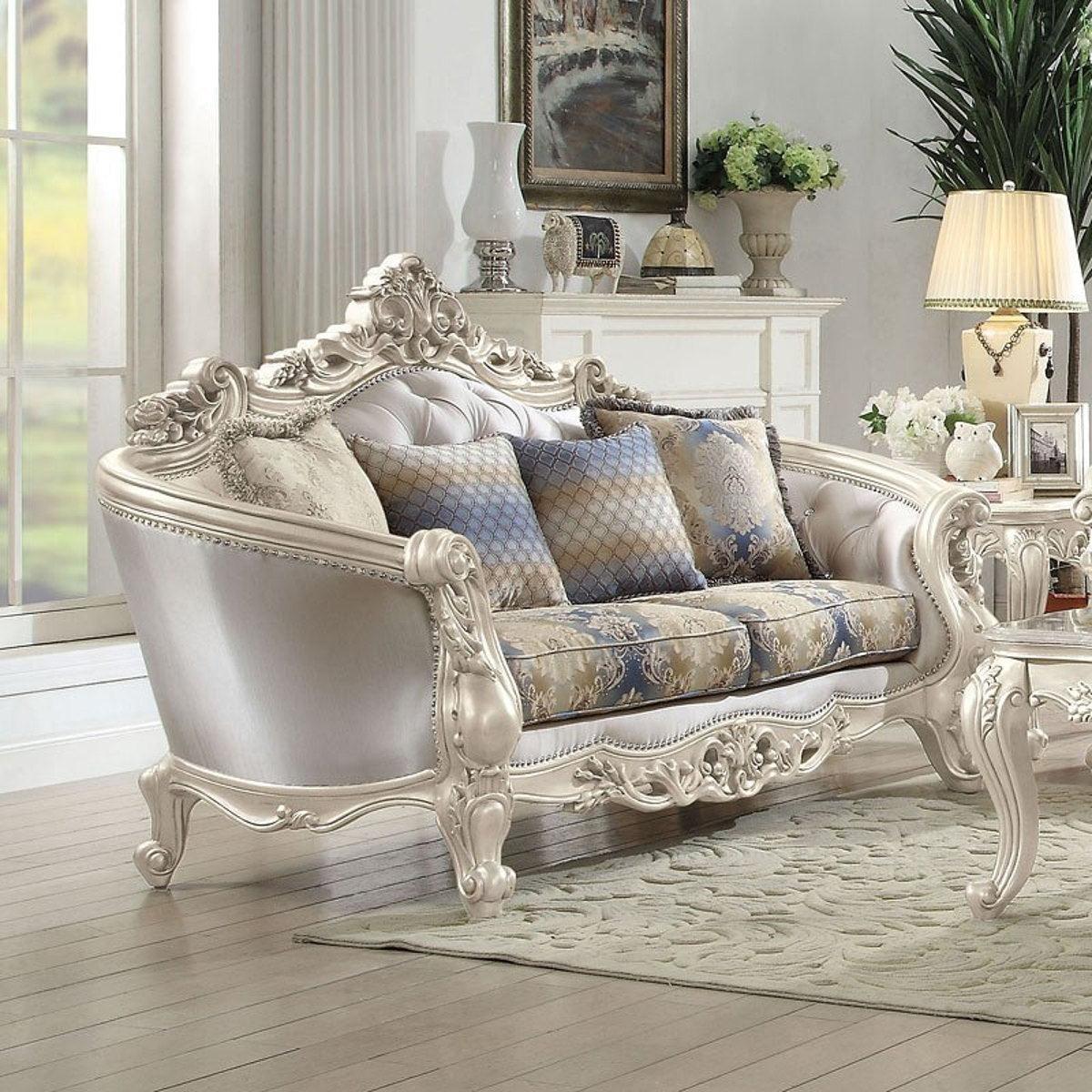 Acme Furniture Gorsedd Loveseat in Antique White 52441 - Ideal Furniture (Fresno,CA)