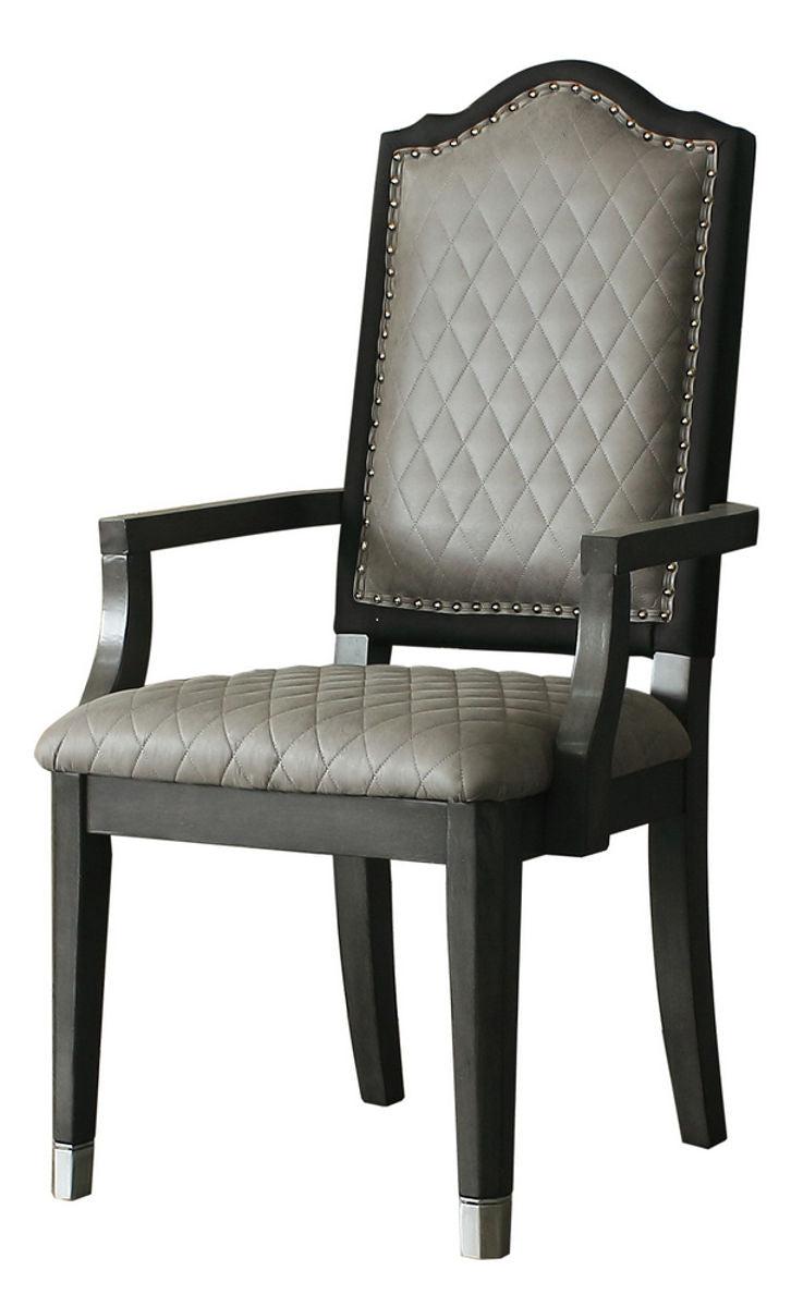 Acme Furniture House Beatrice Arm Chair in Charcoal (Set of 2) 68813 - Ideal Furniture (Fresno,CA)
