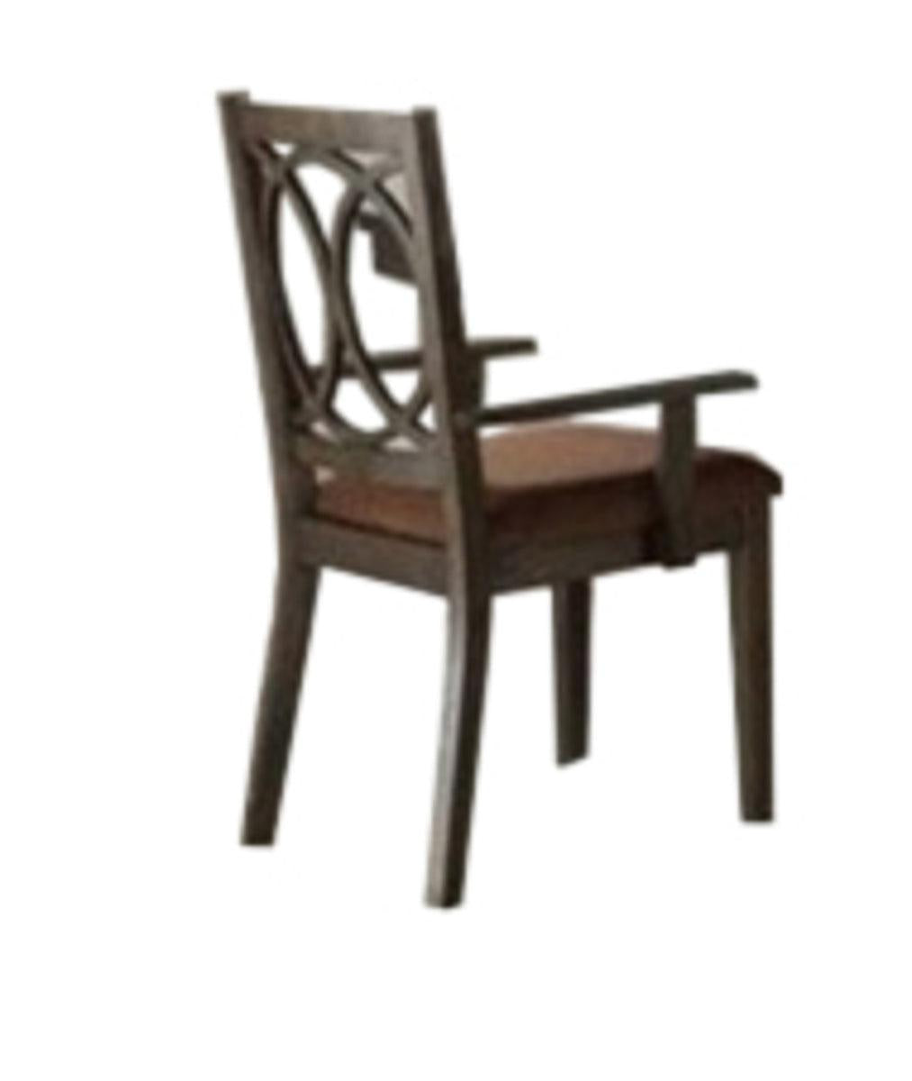 Acme Furniture Jameson Arm Chair (Set of 2) in Brown Fabric & Espresso 62319 - Ideal Furniture (Fresno,CA)